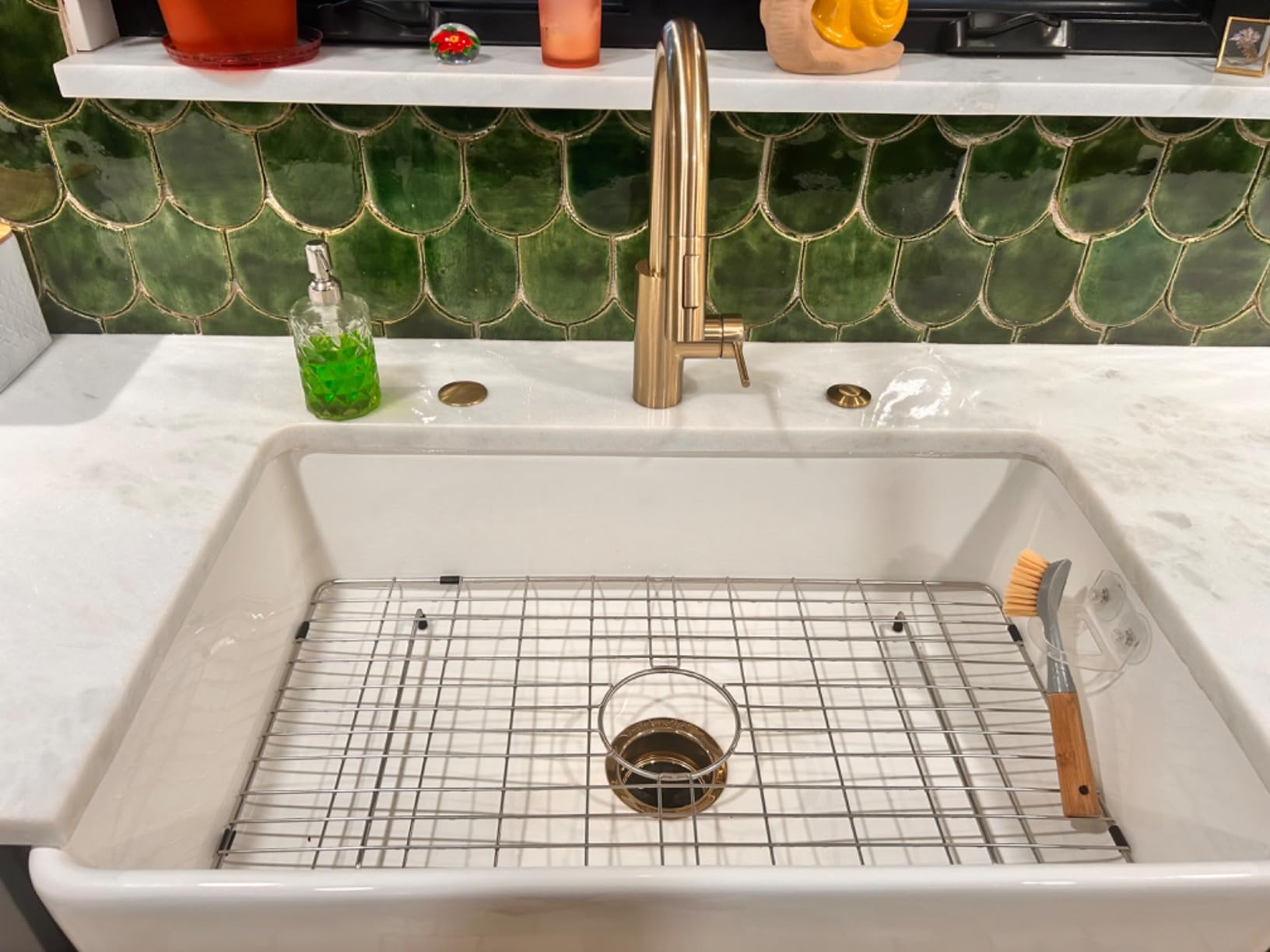 Lordear 33 Inch White Farmhouse Sink Solid Fireclay | 33