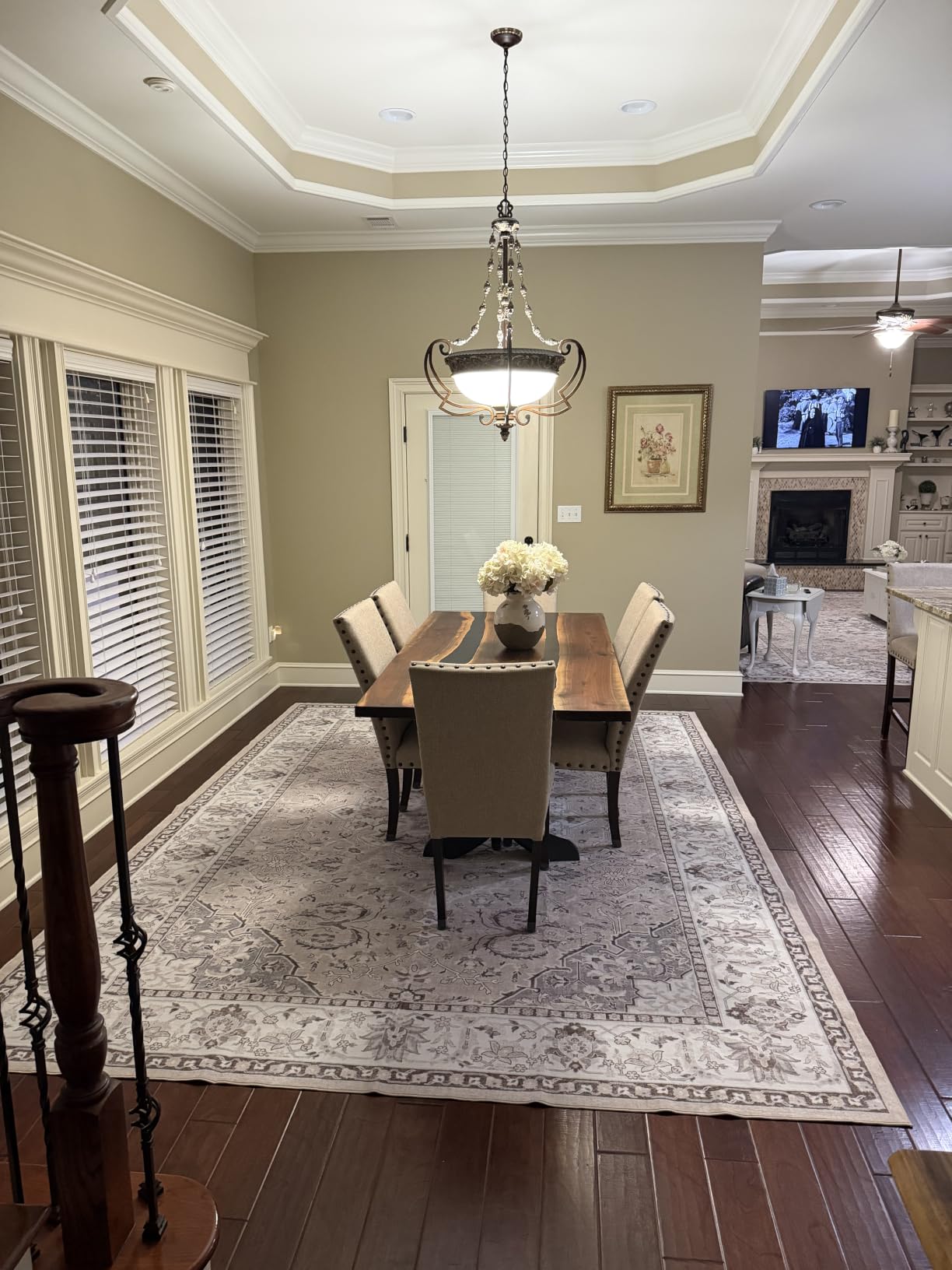 Washable Large 9x12 Area Rug - Living Room Oriental Non Slip Soft Rugs Indoor Low Pile Stain Resistant Carpet for Bedroom Dining Room Farmhouse Distressed Thin Home Decor Floor Mat (9x12 Beige) customer photo 2