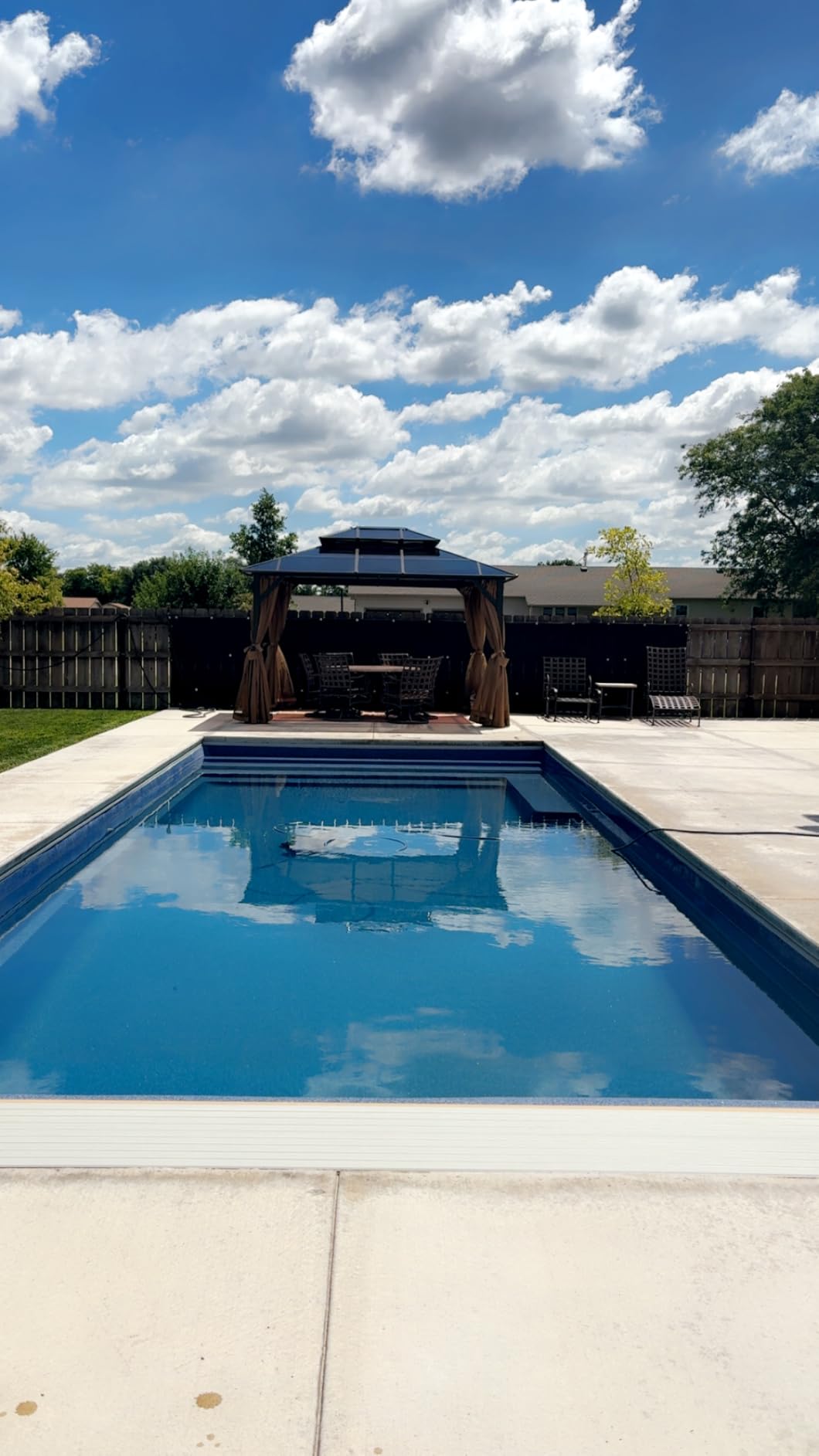 Aoxun 12'x10' Hardtop Gazebo with Polycarbonate Double Roof, Brown | Metal Frame Outdoor Permanent Pavilion with Breathable Netting and Privacy Curtain for Garden, Lawns, Patio customer photo 1