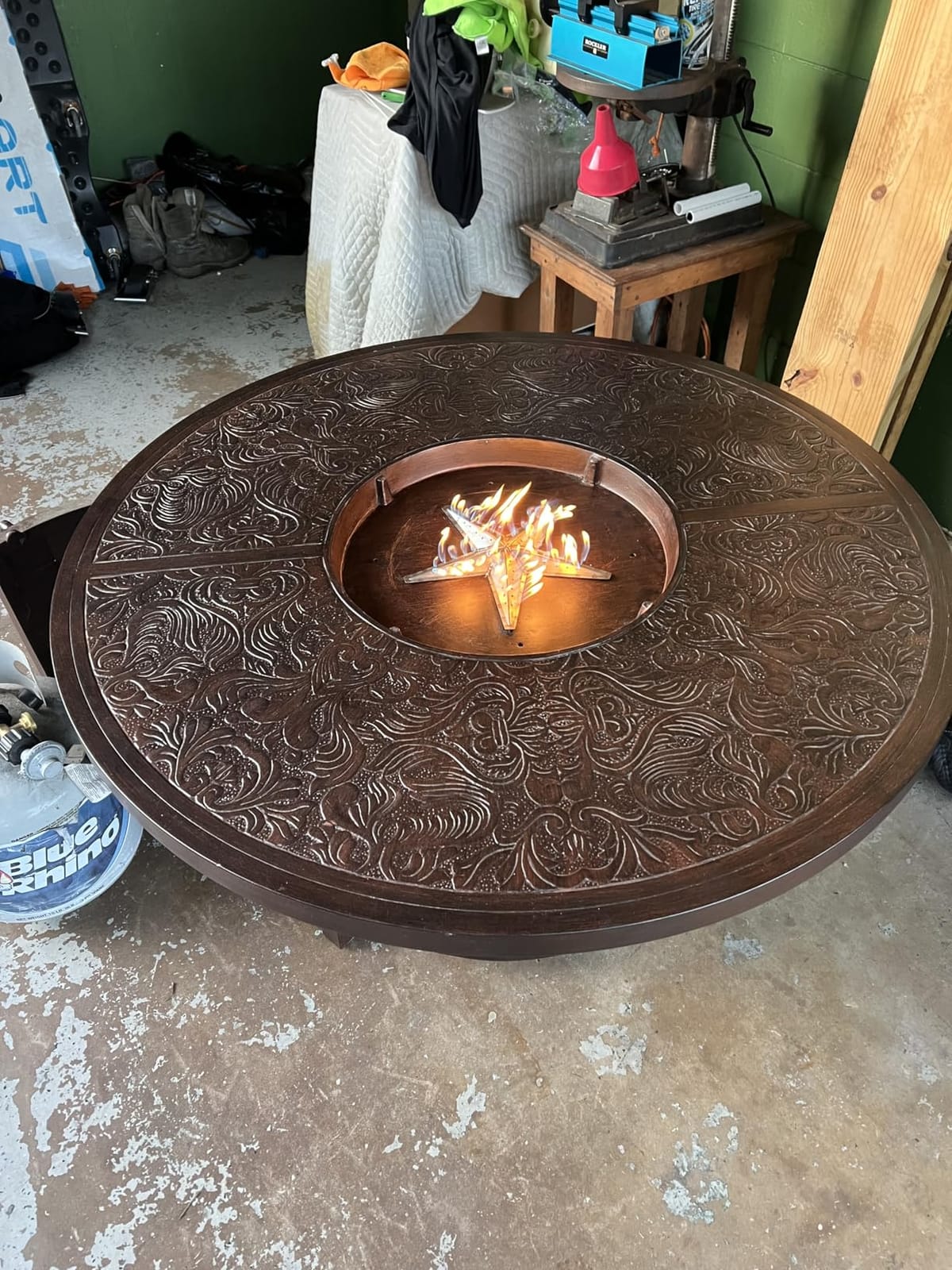 [Upgraded 1000D Heavy Duty Fabric] 48 inch Fire Pit Cover Round, for 46-48 inch Fire Pit/Tables, Waterproof Tear & Fade Resistant Firepit Cover with Buckle, Air Vent customer photo 1