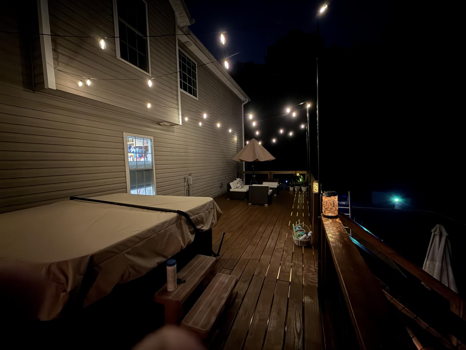 zoegi 4 Pack 10Ft String Light Poles, Light Poles for Outside Lights with Fork, Outdoor Brackets Hanging Lights, Metal Stand for Deck Patio, Backyard, Wedding, Party (4Pack) customer photo 2