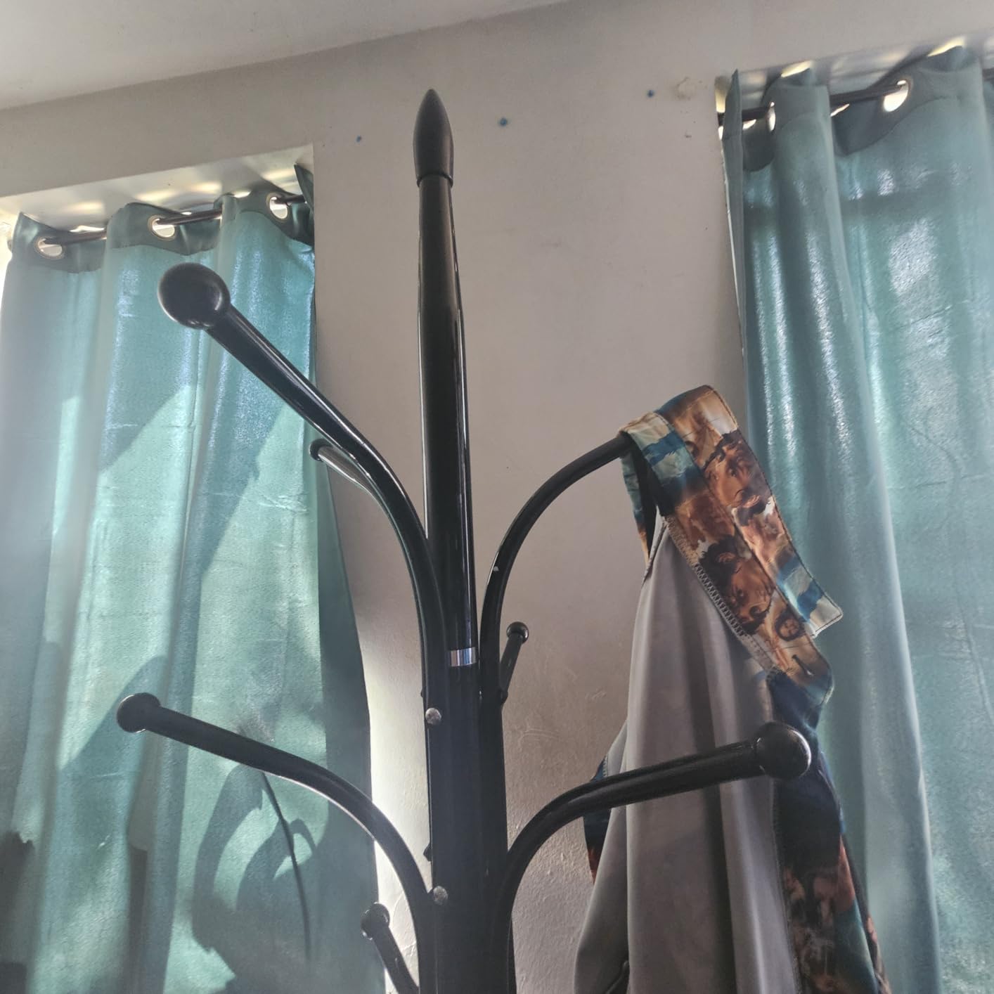 HzTinT Heavy Duty Coat Rack with Marble Base, 12 Hooks, Adjustable Heights | Freestanding Coat Tree, Metal Coat Stand, For Coats, Bags & Hats in Entryway, Black customer photo 2