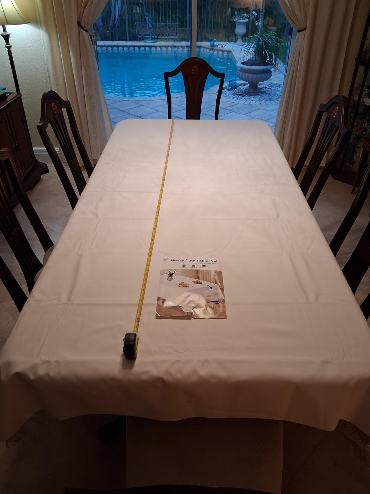 Table Protector Pad with Flannel Backing, Heavy-Duty Vinyl Table Padding Under Tablecloth, Waterproof, Heat Resistant, 90 x 54 inches, Rectangular customer photo 1