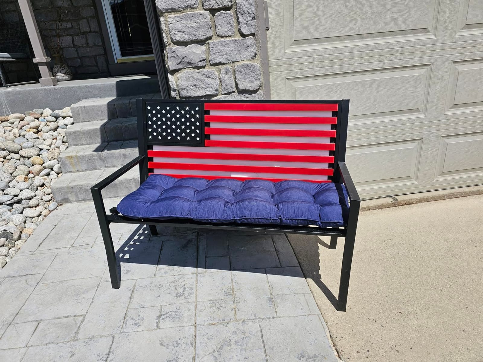 IPYNBAP Outdoor Bench Cushion, 48x18x5 Inch, Water-Resistant Bench Cushion for Outdoor/Indoor Furniture, Patio Bench Seat Cushion, Fade Resistant Outdoor Cushions for Porch Swing Couch, Navy Blue customer photo 2