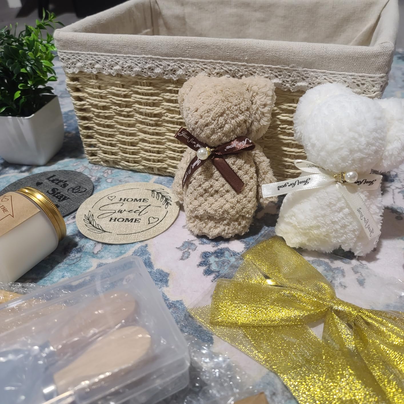 House Warming Gifts Basket 21 Pieces Housewarming Gift for New Apartment Closing Gifts for Buyers Couples Women Men New Homeowners Gift Ideas Set(Home,Beige) customer photo 1