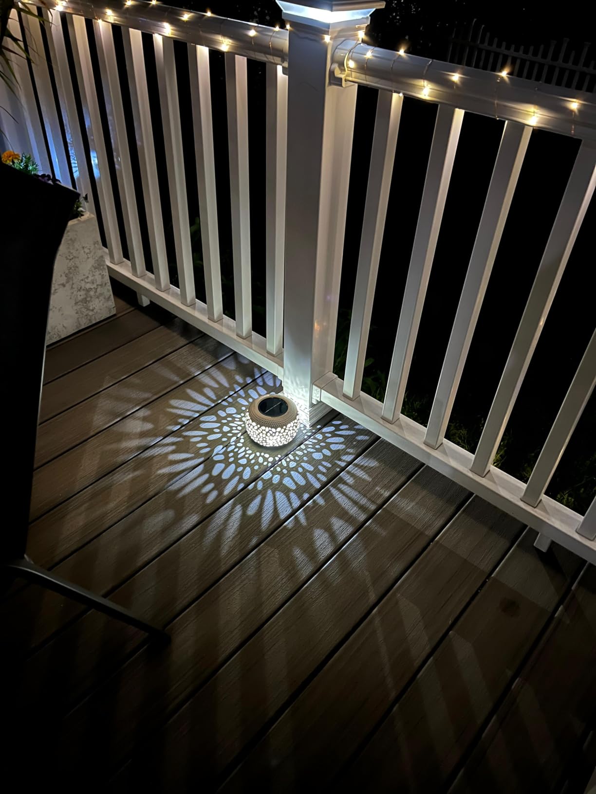 Solar Lanterns Outdoor Waterproof: 2 Pack Hollowed-Out Retro Metal Lantern Lights - Solar Lantern Decorative - Gifts for Women Mother's Day, Outside Garden Yard Patio & Indoor Tabletop Decor customer photo 2