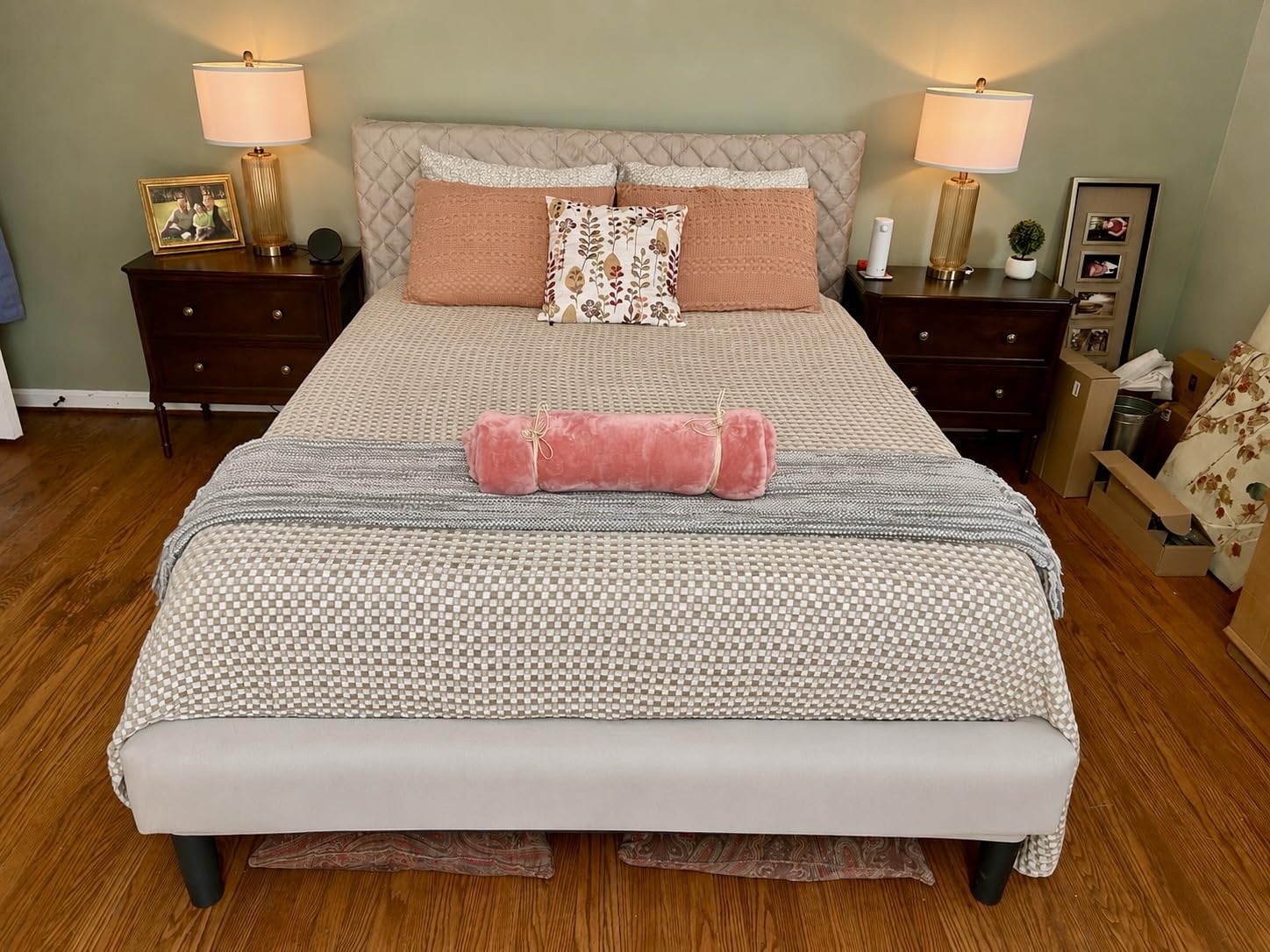 Bedsure Cooling Cotton Waffle Blanket, Natural, Queen Size, 90x90 Inches | Lightweight, Breathable, Rayon Derived from Bamboo, For Hot Sleepers customer photo 2