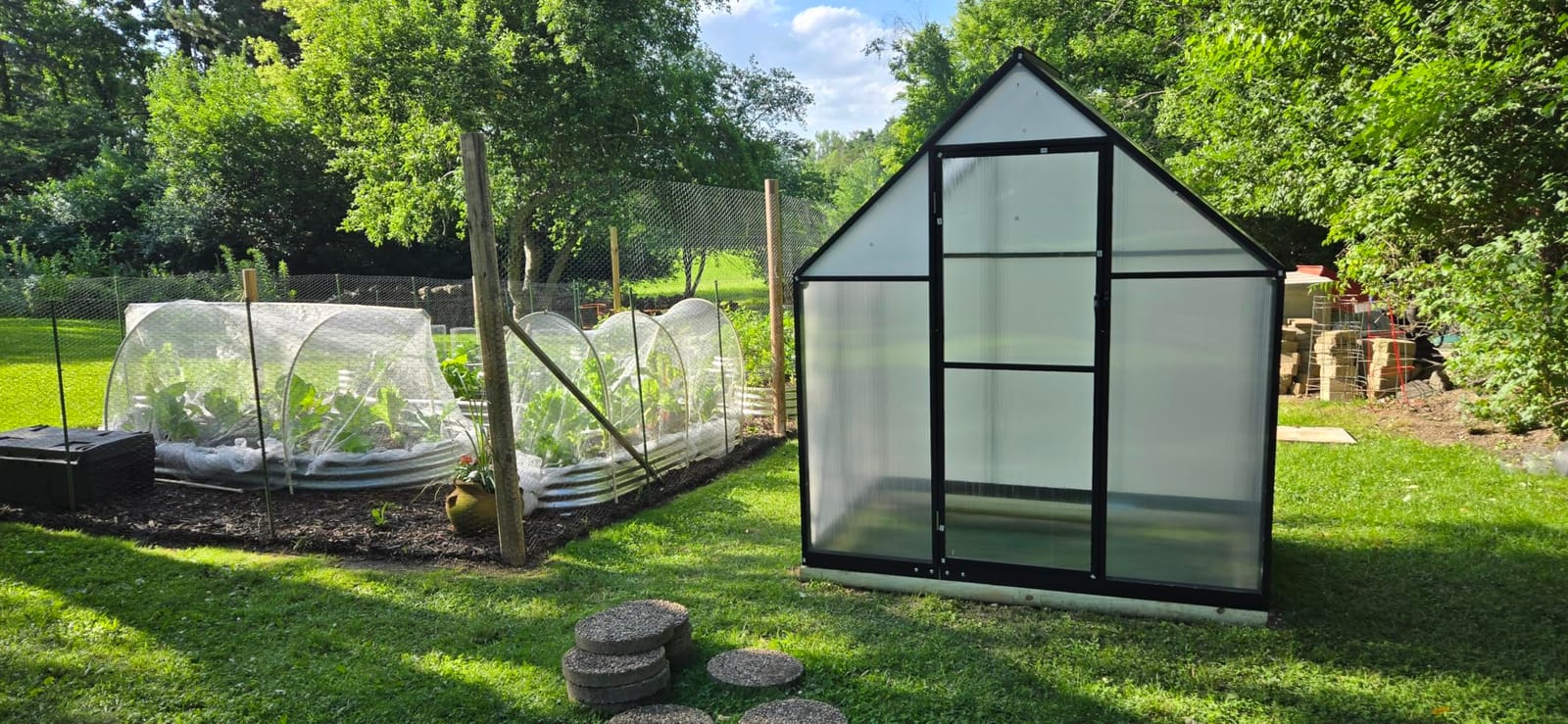 8x14 FT Greenhouse with Hygrometer, Windproof UV Protection Green Houses | Heavy Duty Aluminum Frame Polycarbonate Greenhouses Drainage Channel Roof Vent for Backyard or Garden Use customer photo 1