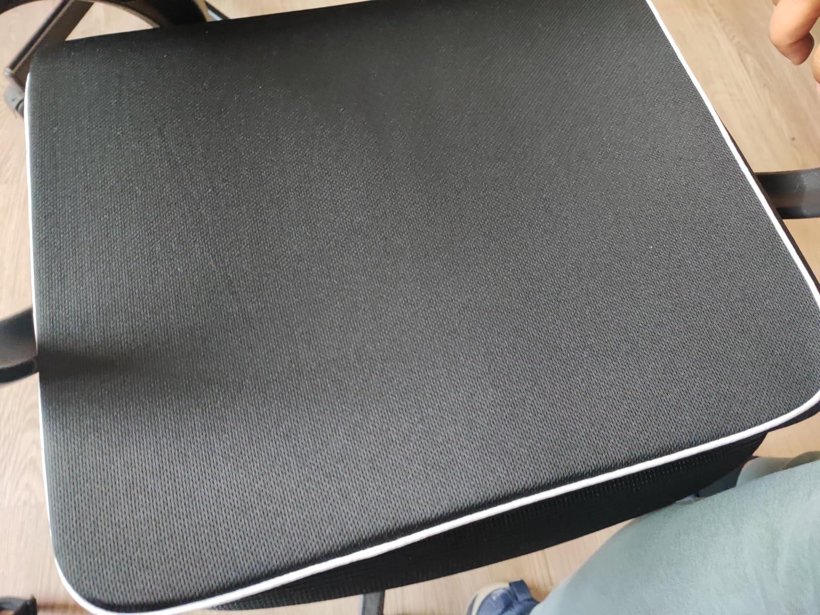 SweetSlubr Memory Foam Seat Cushion, Office Chair Cushion, 3-Inch, Large | Black Chair Pad for Tailbone Pain Relief; Removable, Washable Cover and Non-Slip Base for Desk Chairs, Car Seats and Travel customer photo 1