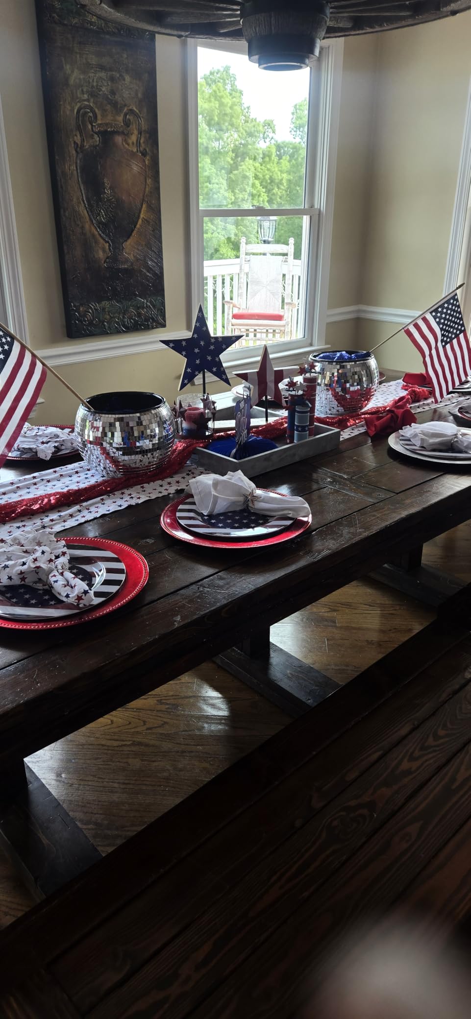Geiserailie 6 Pcs Patriotic Napkin Ring 4th of July Star Napkin Ring Holder | Rhinestone Napkin Holders, Adjustable 250th Anniversary Buckle for Independence Day, Red White and Blue American Flag Theme customer photo 2