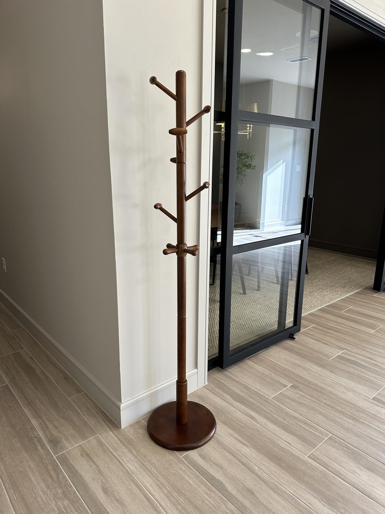 Taitiy Solid Wooden Coat Rack Stand Freestanding Hall Tree with 10 Hooks | 3 Height Options customer photo 2
