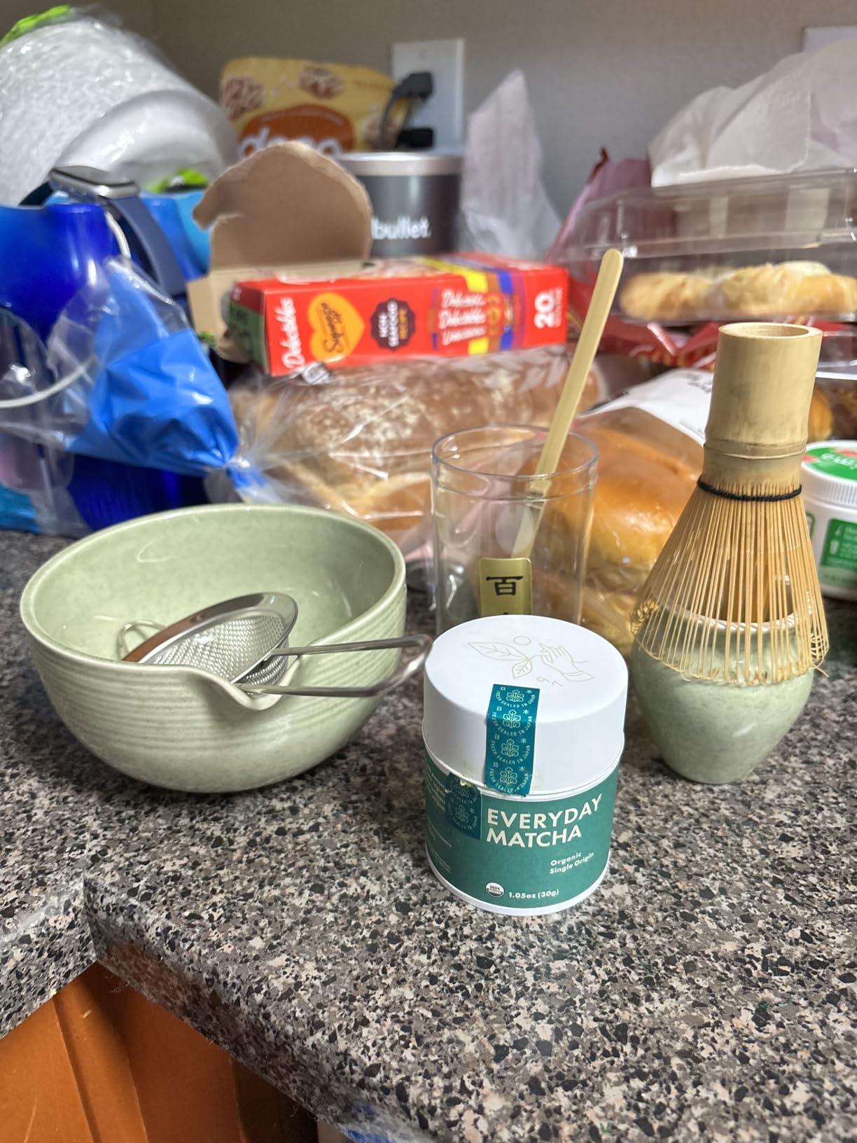 Matcha Whisk Set, Ceramic Bowl Matcha Kit & Handcrafted Bamboo Chasen | Complete 5 Pcs Matcha Set Whisk and Bowl, Stainless Steel Sifter, Bamboo Scoop & Holder for Matcha Lovers(Mottled Green) customer photo 1