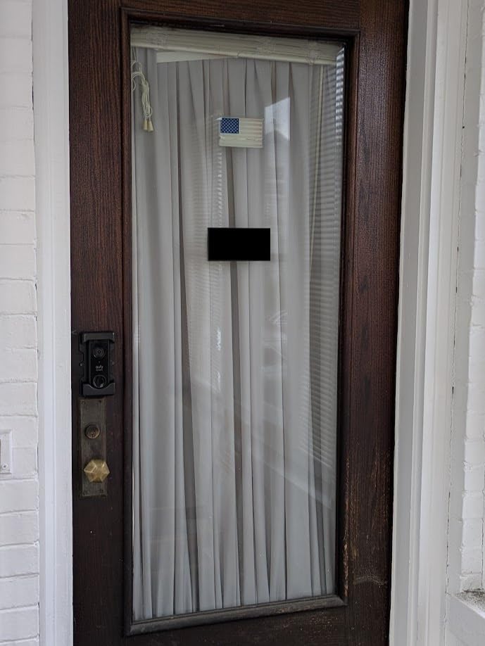 RYB HOME Sheer French Door Curtain for Front Door, Privacy Non-See-Through Light Filtering Rod Pocket Sidelight Curtain with Tie-Back for Kitchen & Bedroom, White, 26W x 72L Inches, 1 Panel customer photo 1