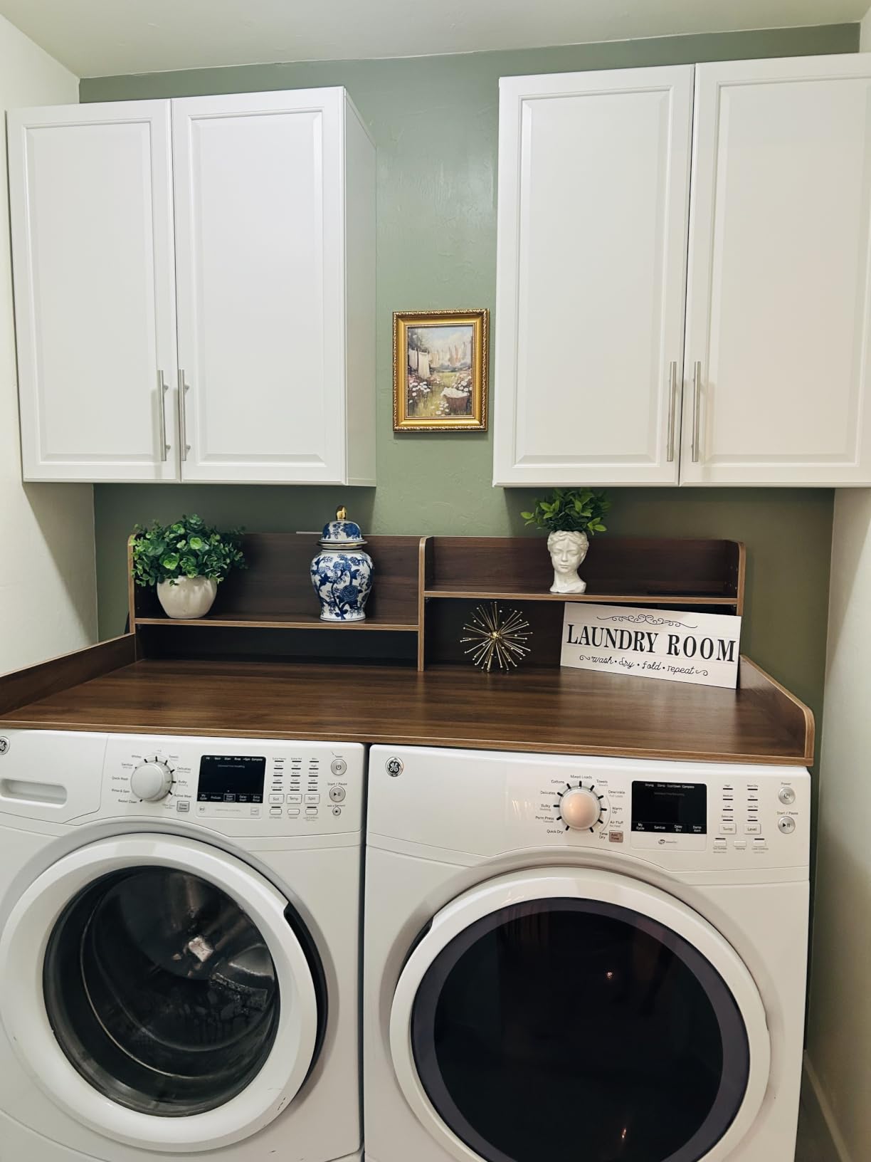 NEWOWNDS Laundry Room Cabinet 30''x12''x32'', Kitchen Cabinet Wall Cabinets with Adjustable Shelves, Wall Cabinet Storage, Utility Cabinets for Laundry Room, White Wall Cabinet with Shaker Door customer photo 1