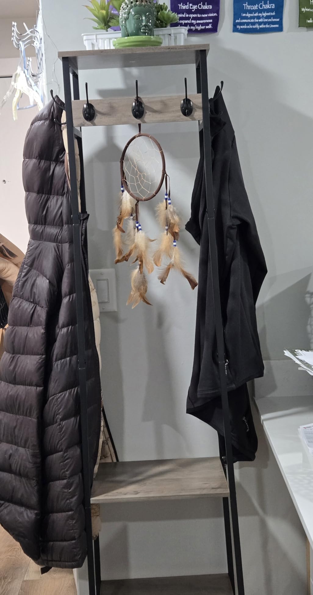 Coat Rack Freestanding with 3 Shelves and 7 Hooks | Coat Stand, Hall Tree Free Standing customer photo 1