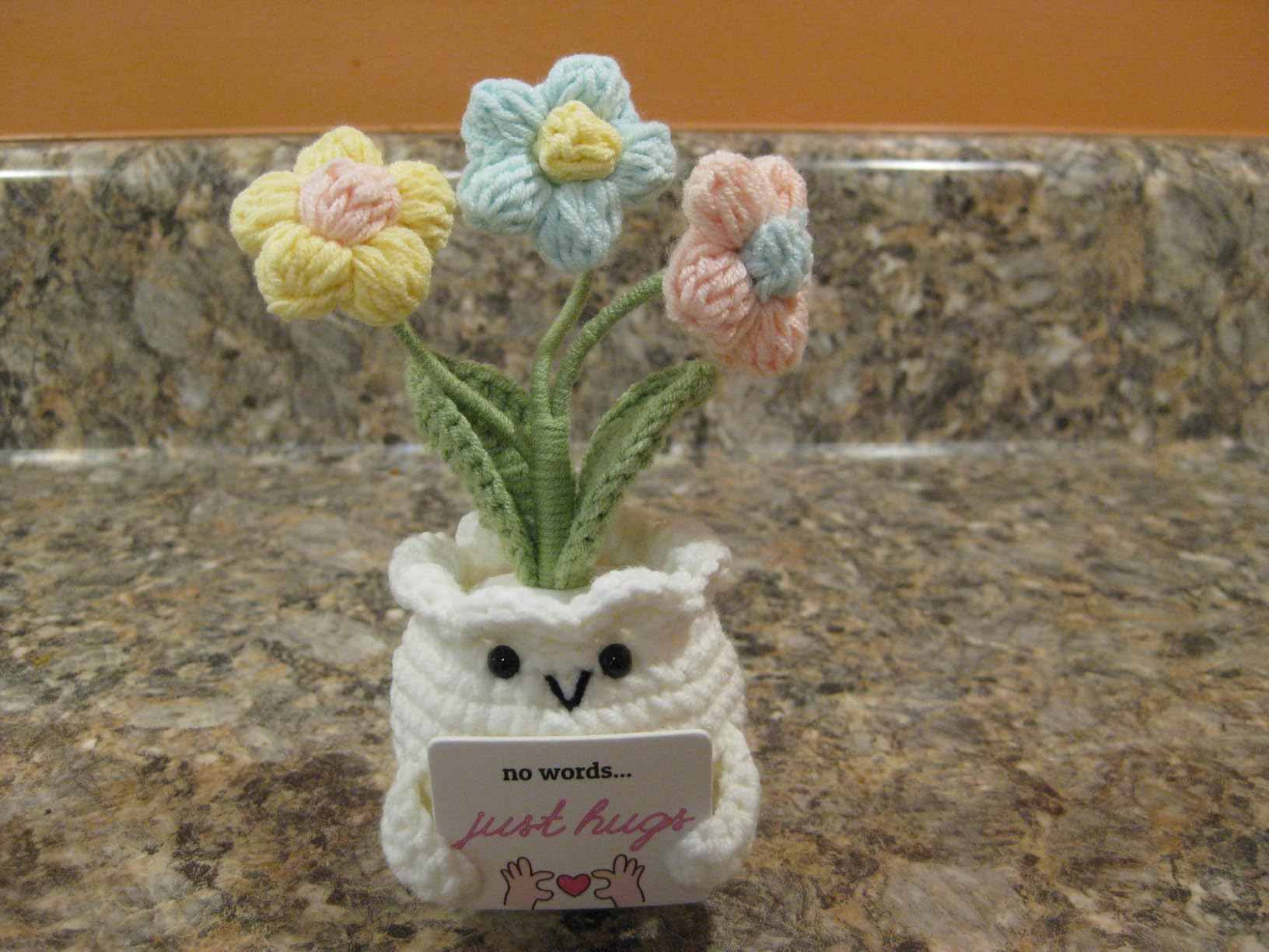 Forget-Me-Not Crochet Flower Potted Plant Gift | Difference You Make Gift, Boss Day, Teacher Appreciation, Coworker & Nurse, Thank You Gift, Desk Decor, 4.7 In H x 2.4 In W customer photo 2