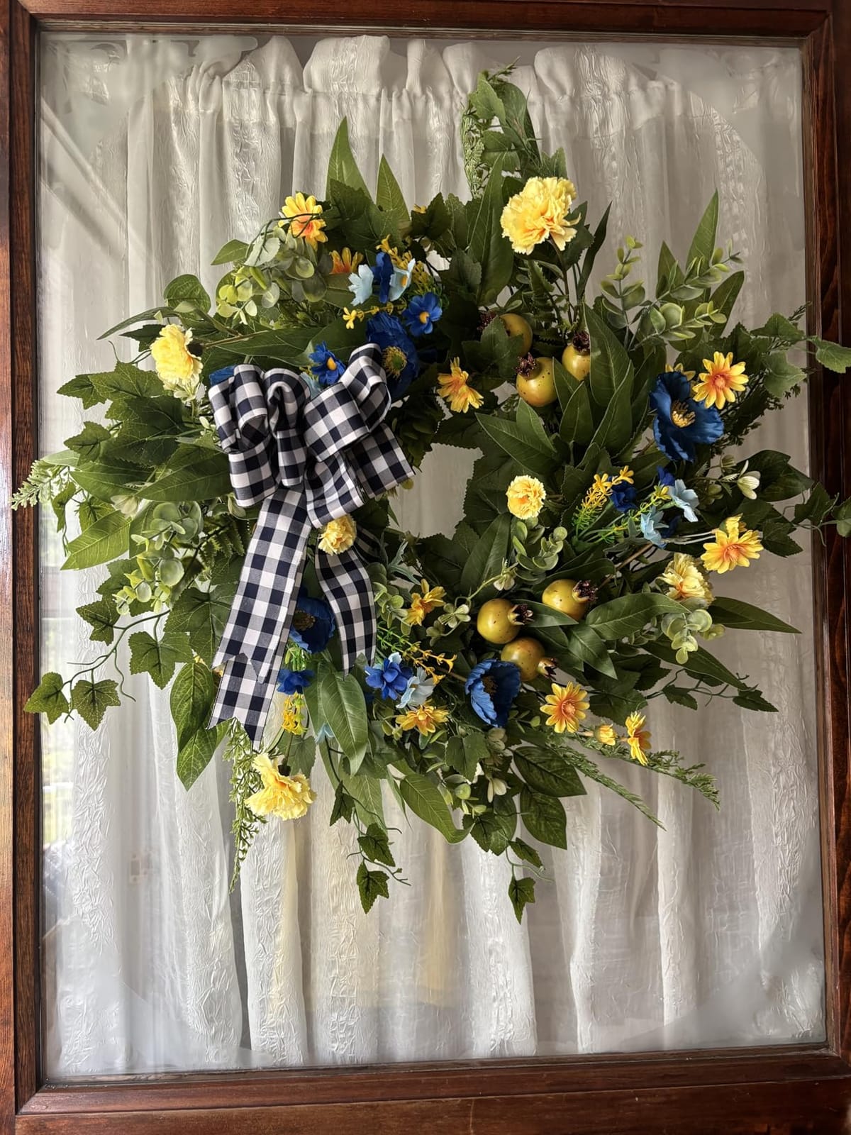 WANNA-CUL 24 Inch Fall Wreaths for Front Door with Hydrangea, Mini Pumpkins | Rustic Autumn Wreath, Thanksgiving Farmhouse Decor customer photo 1