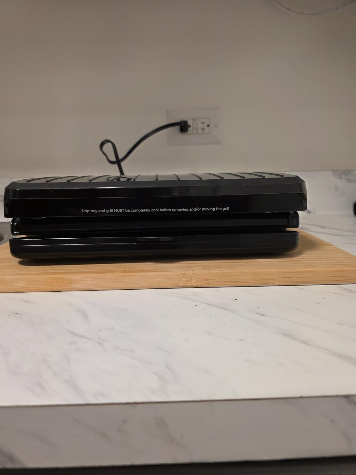 George Foreman Family Grill & Panini Press, Ceramic Nonstick | PFAS-free ceramic grill with adjustable angle, removable drip tray and family-size cooking surface. customer photo 1