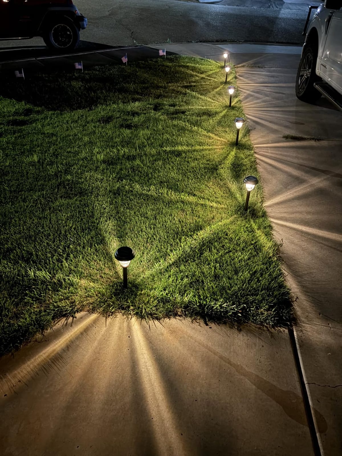 DERAYSION 8 Pack Solar Lights Outdoor, Stainless Steel Glass Solar Pathway Lights, Auto On/Off Long-Lasting Waterproof Garden Lights for Landscape, Path, Yard, Driveway, Walkway Decor (Warm White) customer photo 1