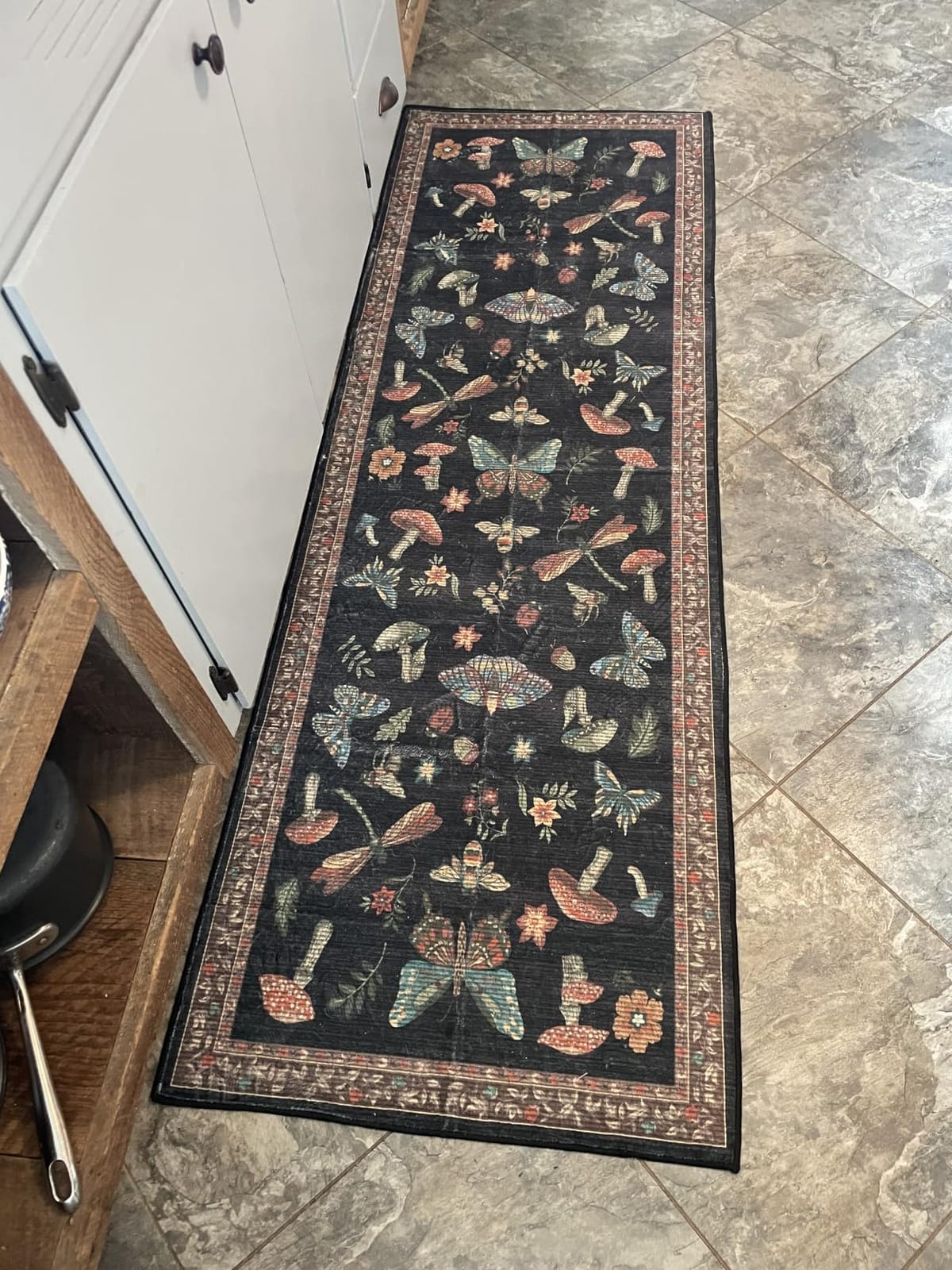 ROYHOME Mushroom Insect Washable 2x3 Rug for Entryway Door Mat Brown | Kitchen Bathroom Bedroom Small Bug Moth Cute Funky Cottage Core Whimsical Boy Rugs Low-Pile Non-Slip TPE Backing customer photo 2