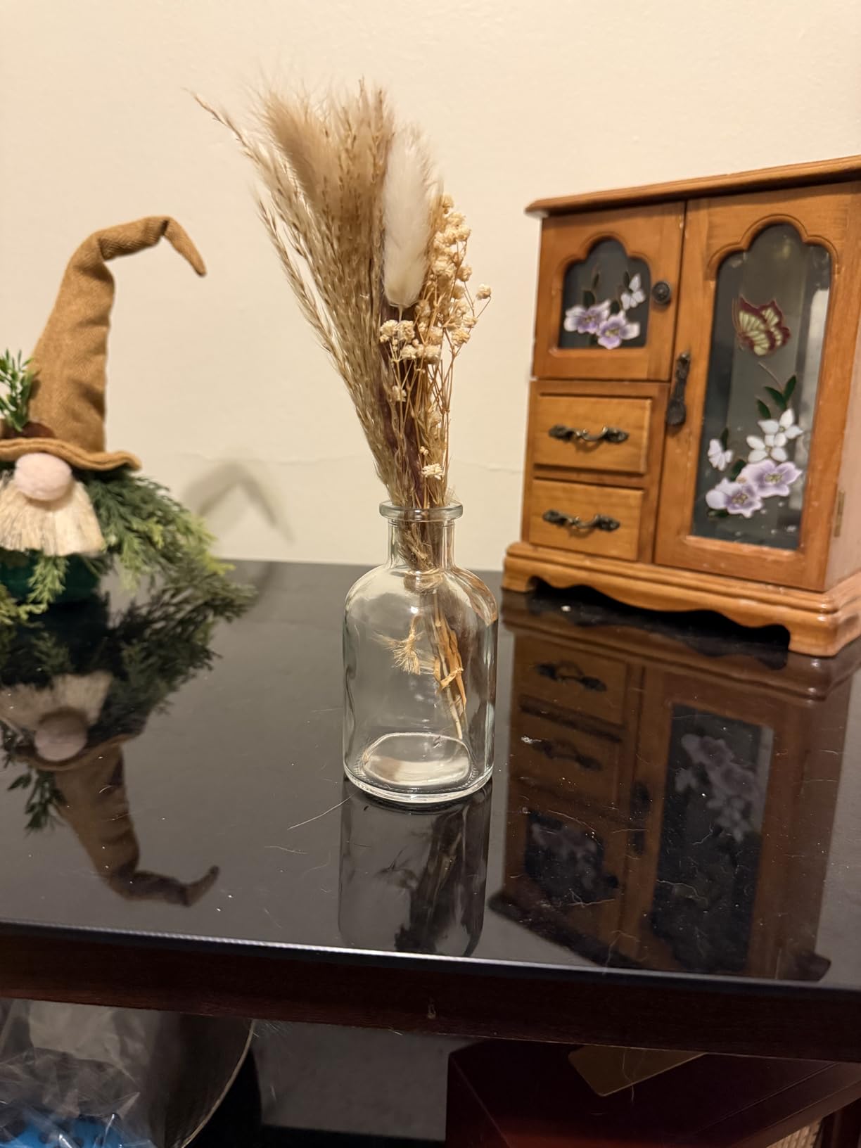 Nuanchu 10 Pcs Dried Pampas Grass Centerpiece with 10 Glass Vase, Rope | Bouquet for Wedding Decor, Rustic Farmhouse Table Centerpieces, Bridal Party Decoration, Sustainable Dried Pampas customer photo 1