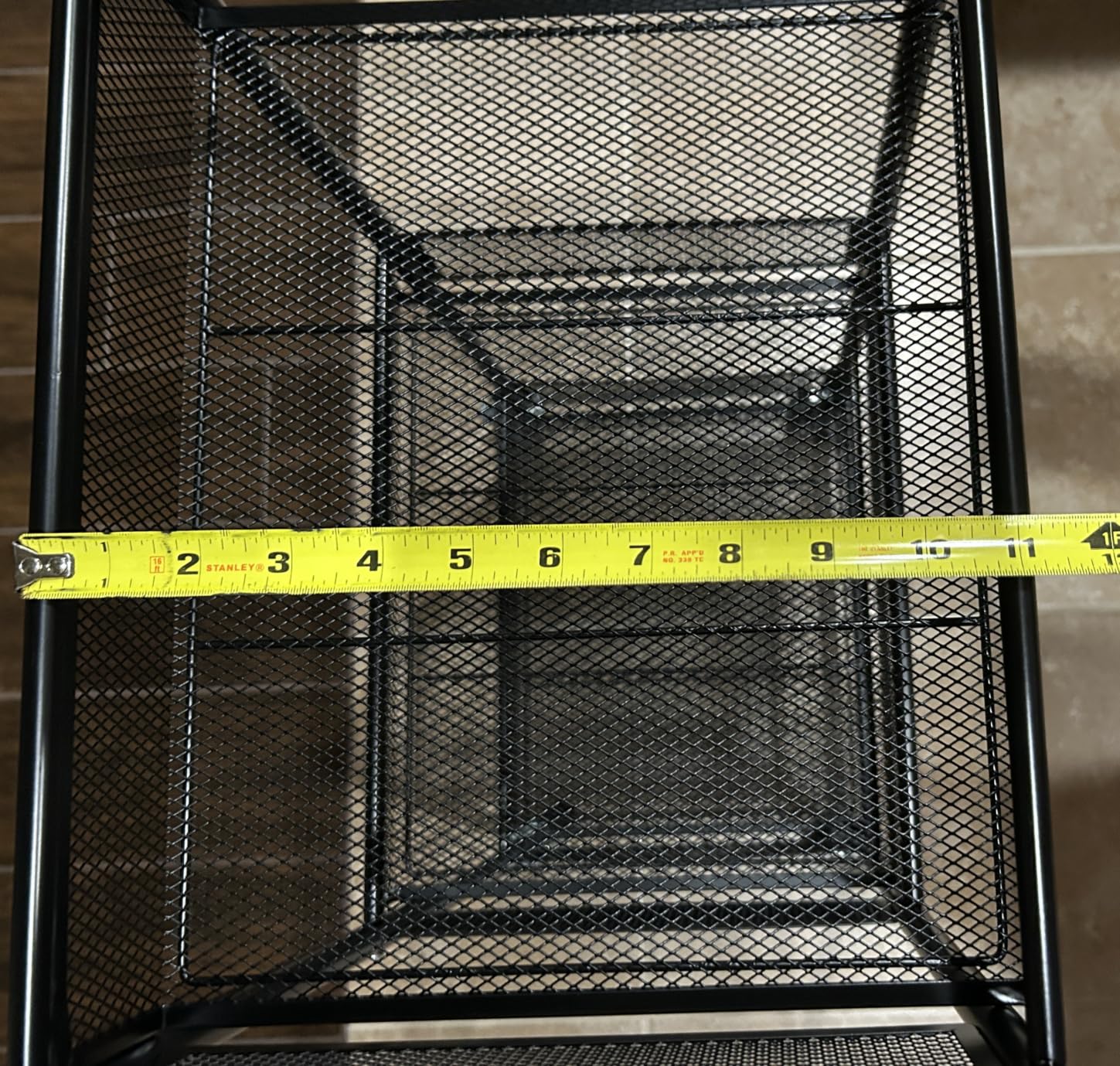 YASONIC 3 Tier Metal Rolling Cart, Black Utility Storage Cart with Wheels | Metal Mesh Craft Cart With Hooks & Hanging Cups, Ideal For Kitchen, Bathroom, Office, Dorm, Art Workspace, Bedside Storage customer photo 2
