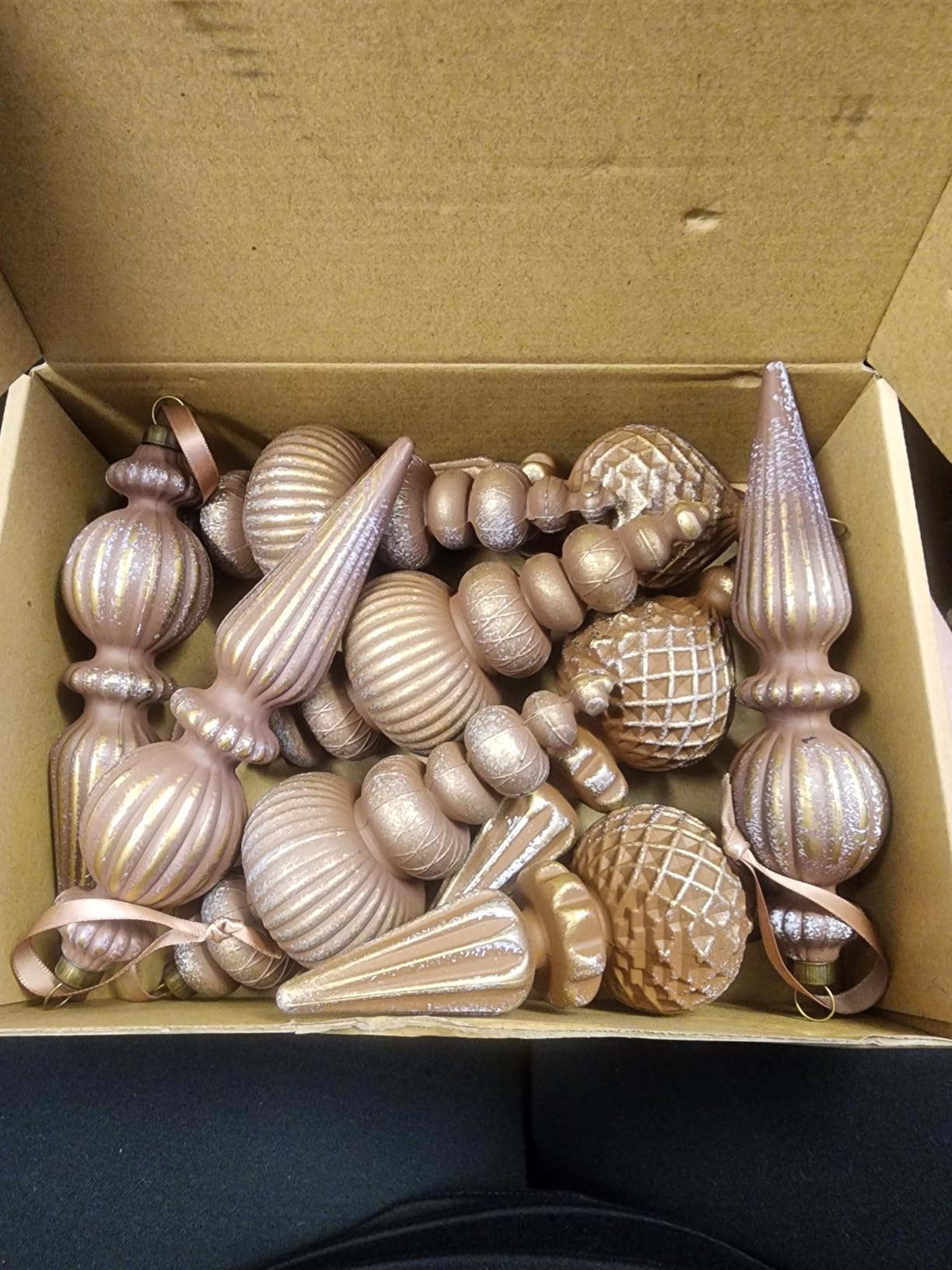 Yunlly 9 Pcs Neutral Christmas Ornaments Vintage Xmas Tree Decor with Loop customer photo 1