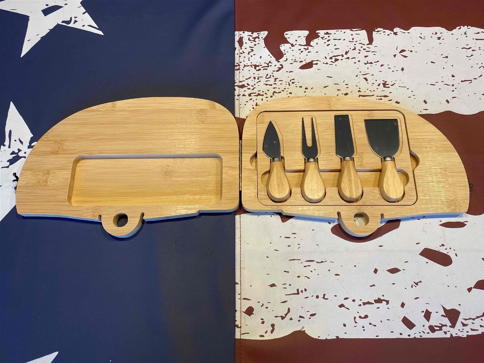 Foldable RV Charcuterie Boards - Bamboo cheese board with Knife Set | RV Camper Accessories as Birthday House Warming Wedding Gifts for Women Couples Mom, Camper Must haves RV Gifts customer photo 1