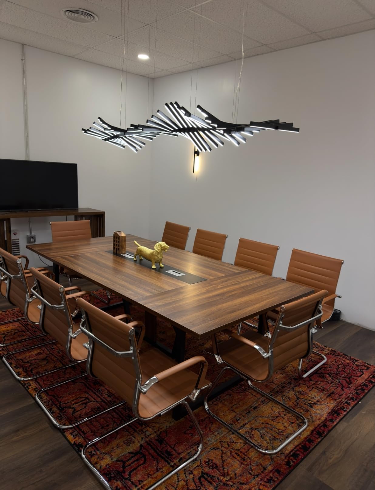 Tribesigns 8FT Conference Table, 94.49 L x 47.24 W x 29.53 H Inches Large Meeting Podcast Table for 10 People, Business Style Wooden Training Table with Strong Metal Frame for Office Conference customer photo 2