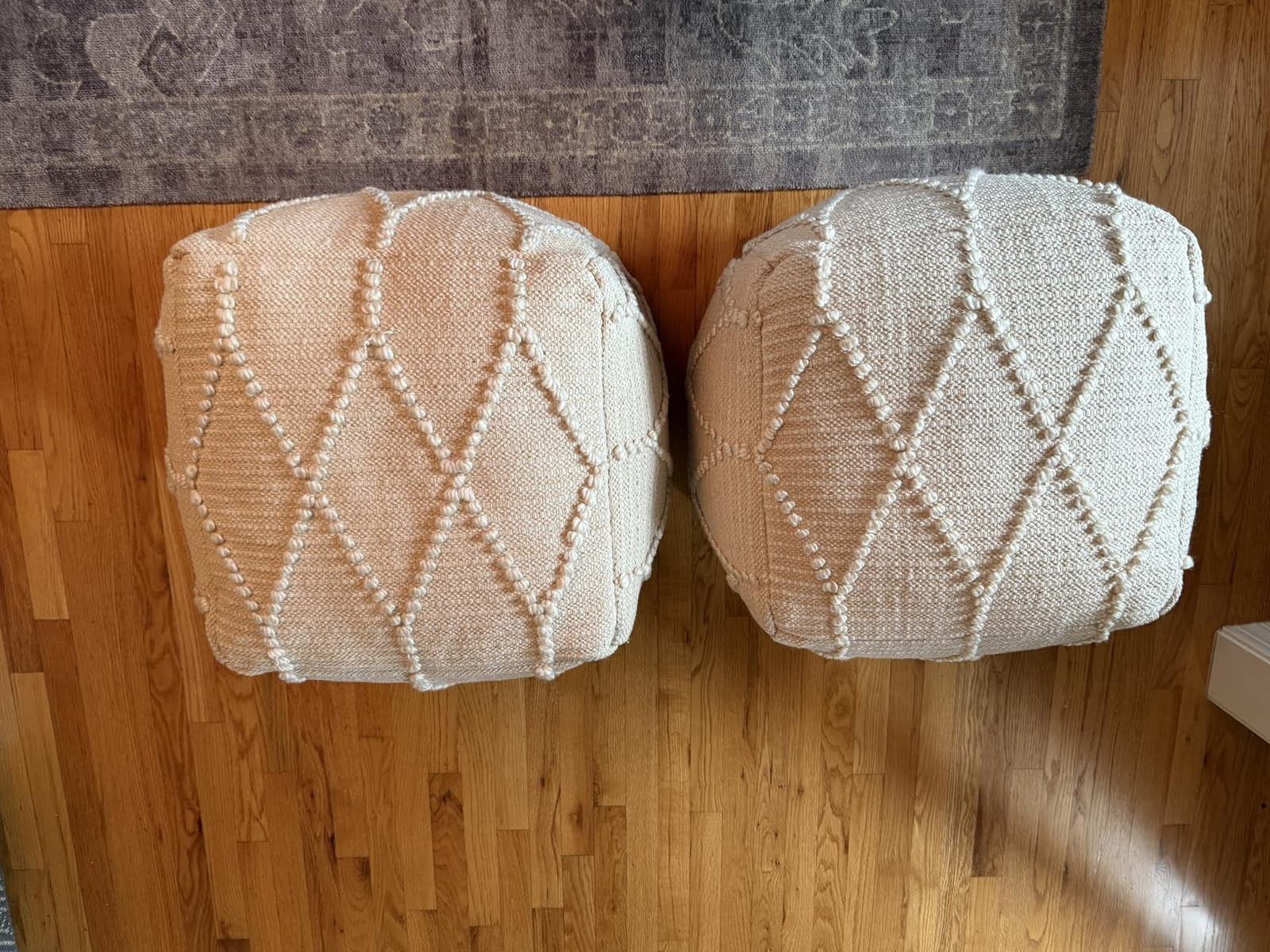 Anji Mountain 17in H x 19in W Handmade Pouf Ottoman - Soft & Fluffy customer photo 1