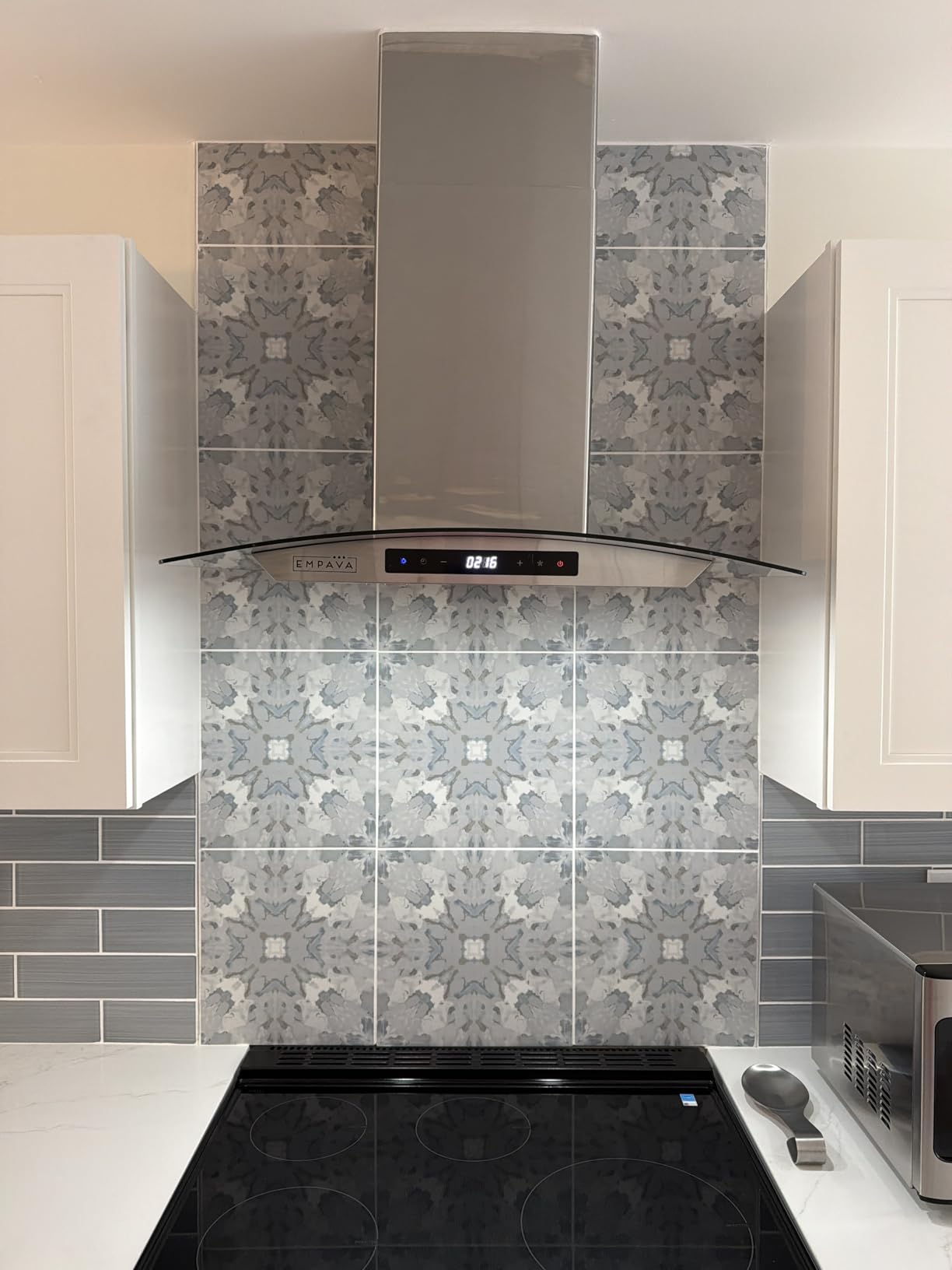 Empava 30-Inch Wall Mount Range Hood, Stainless Steel Kitchen Vent | 400CFM, 3-speed control, LED light. Ductless ready customer photo 1