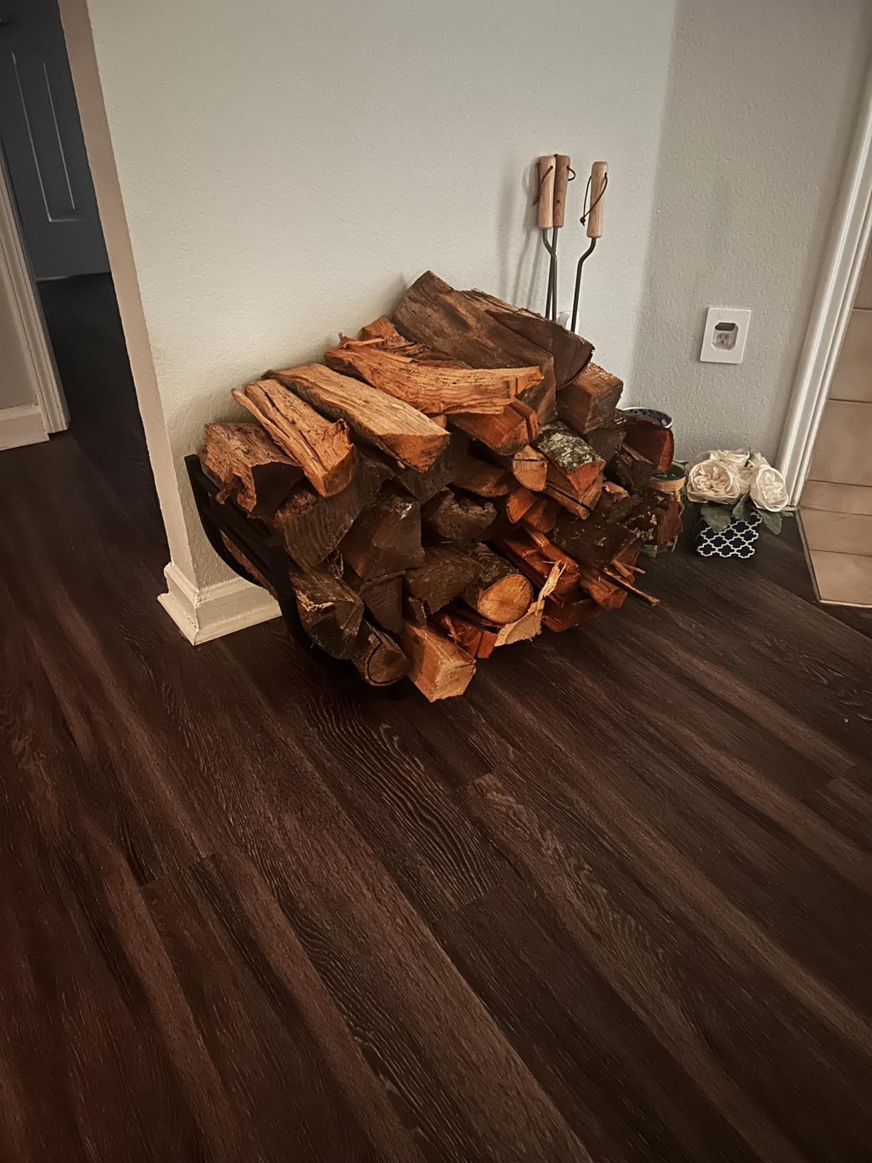 facka 30 Inch Firewood Rack Outdoor Metal Wood Rack | Iron Fire Log Stacker Holder for Fireplace, Patio, Porch, Yard, Garden, Indoor Outdoor Wood Storage customer photo 1