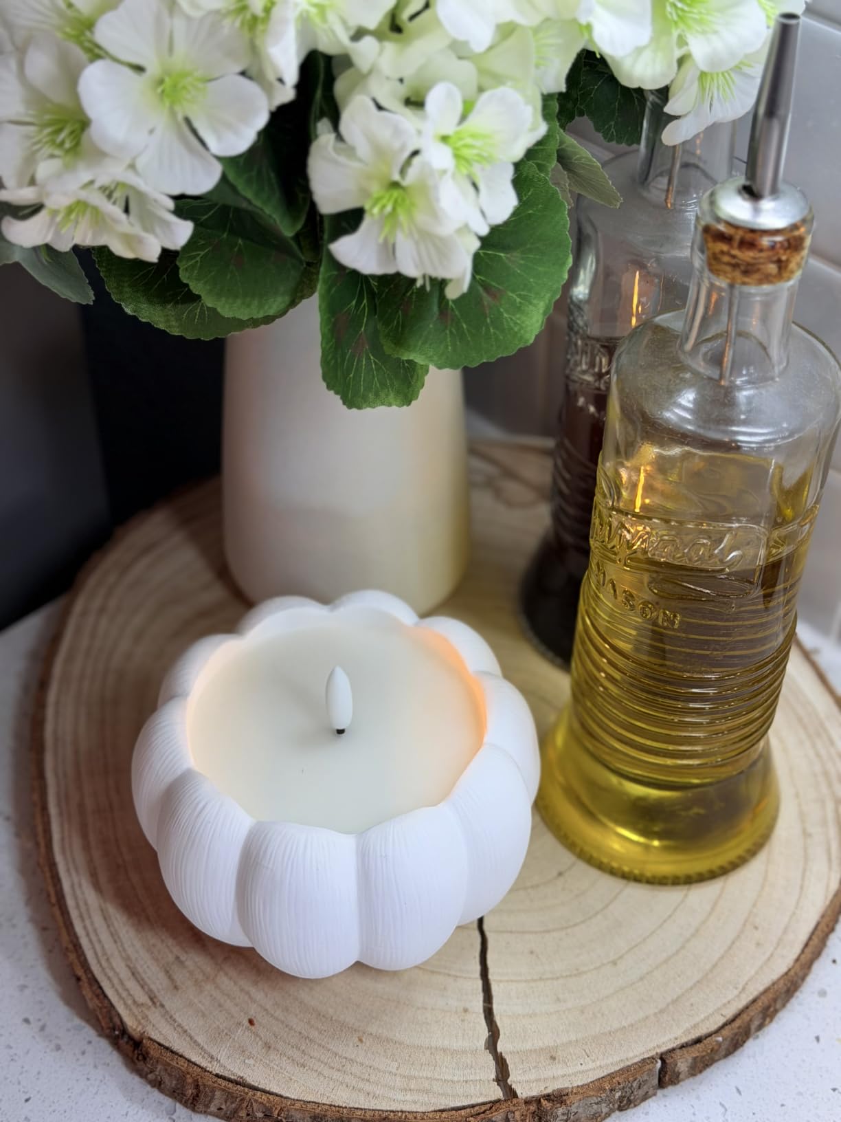 Fall Decor, Fall Decorations for Home Large Flameless Pumpkin Candle Orange customer photo 1