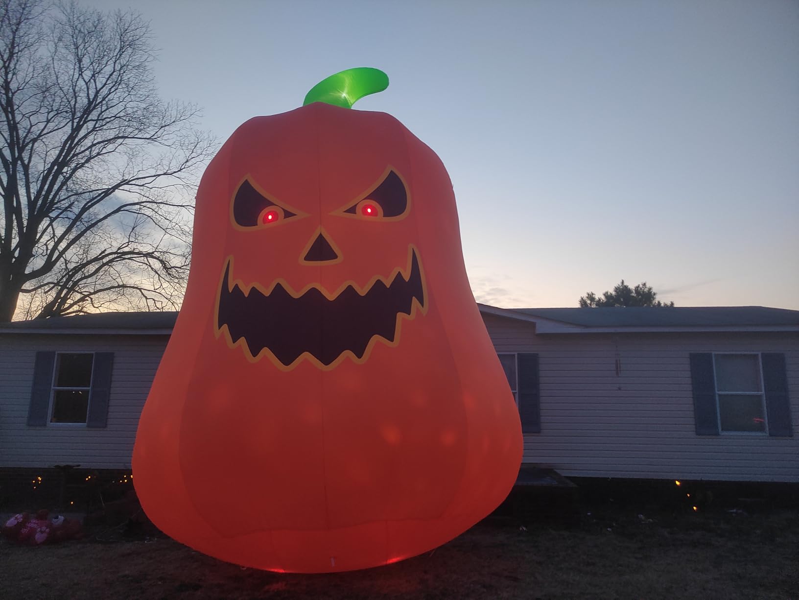 Kalolary 20FT Tall Halloween Inflatables Pumpkin Outdoor Decorations | Giant Pumpkin Ghost Blow Up Yard Decorations with Build-in Flashing Lights for Yard Garden Lawn Indoor Outdoor Decors customer photo 2