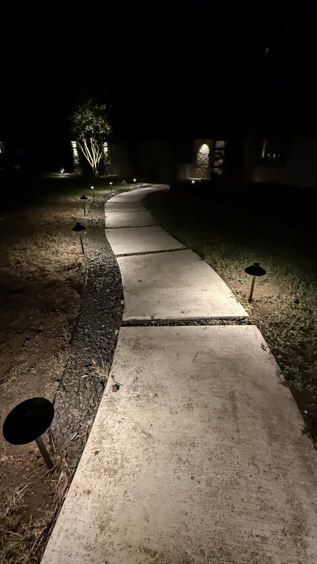 PARTPHONER Low Voltage Landscape Lighting 12-Pack, Aluminum 12V Pathway Lights with G4 Bulbs, Waterproof Oil Rubbed Bronze Color Wired Path Lights with Connectors for Walkway Yard Garden customer photo 1