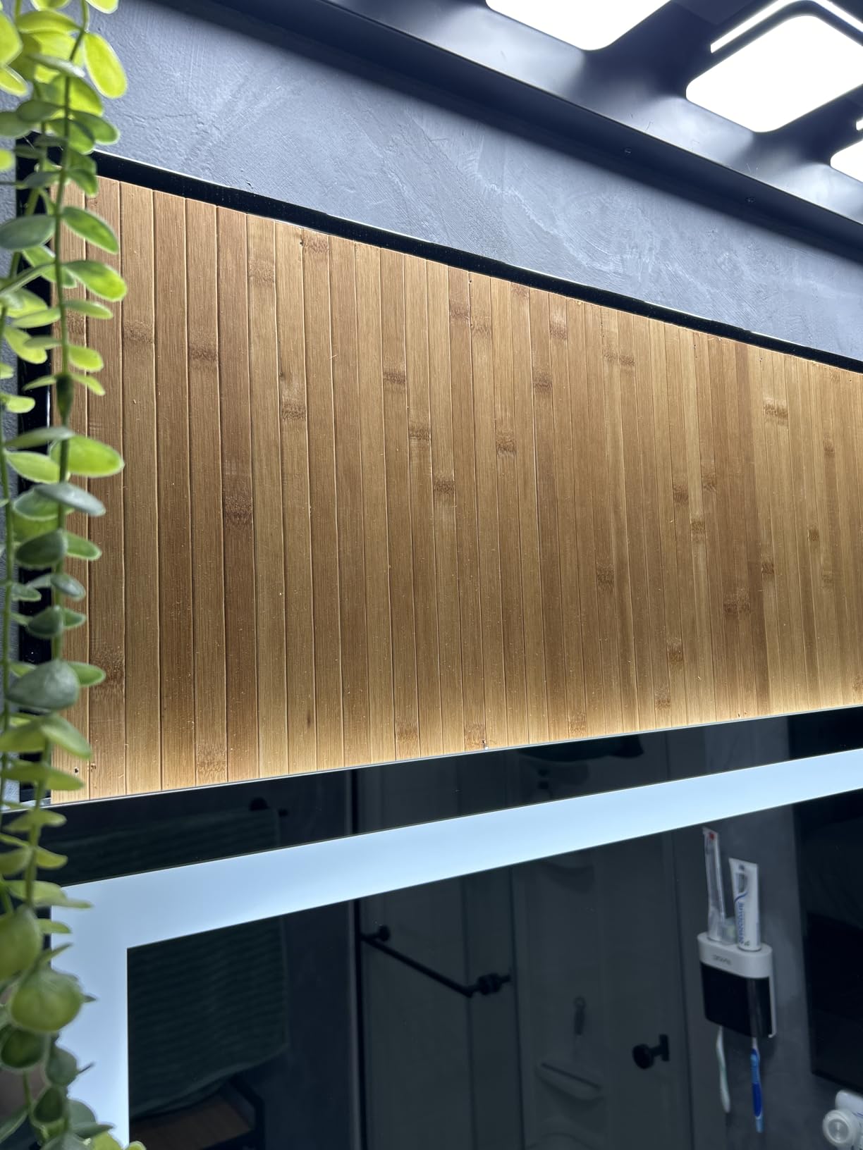 AMZDEPOT Natural Bamboo Wall Panel, 48 x 96 Inch, Carbonized | Interior Wall Decor, Renewable Pole Wrap, Wainscoting Paneling, for Wall Ceiling Furniture Cabinet Office customer photo 1