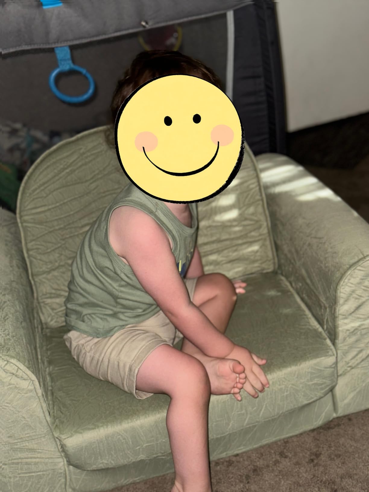 Tiny Land 2-in-1 Foldable Kids Couch with Pocket Soft Thick Toddler Sofa | Convertible Kids Chair for Playroom, Bedroom or Living Room, Green customer photo 2