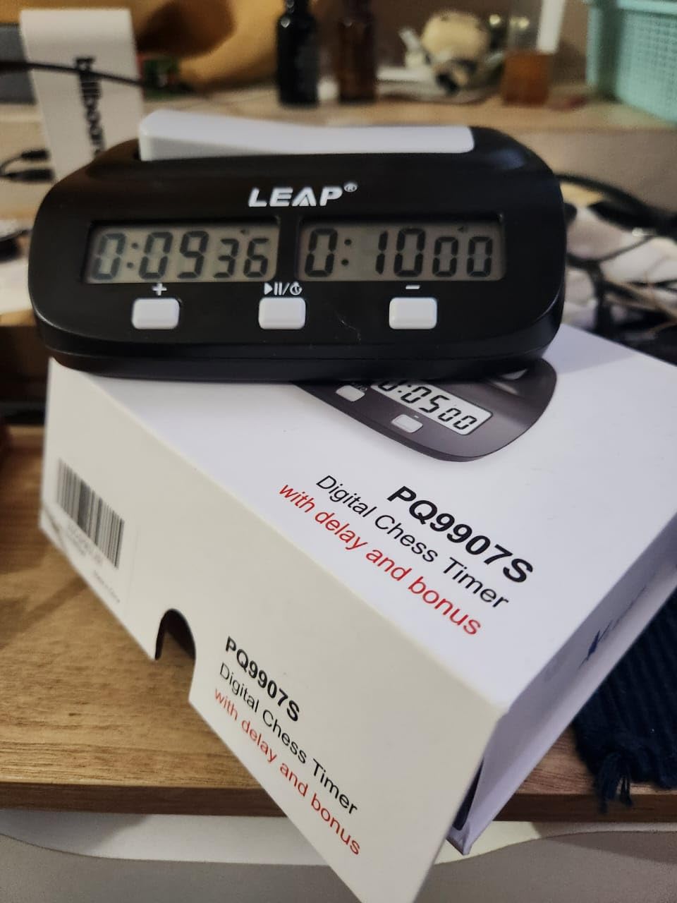 LEAP Chess Clock Digital Chess Timer Professional for Board Games Players Count Up/Down Timer with Alarm Function Black customer photo 1