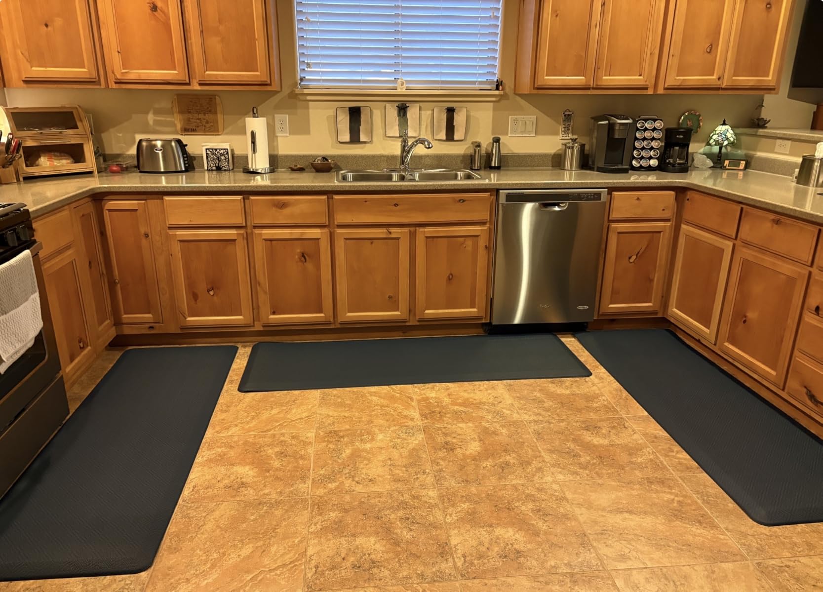 Ophanie Kitchen Mats for Floor, 3/4 inch Thick, 24x70 Anti Fatigue Cushioned Mat, Kitchen Rugs, Waterproof, Comfort Ergonomic Standing Mat for Office, Home, Sink with 99+ Pairs of Anti-Slip Bottom Ridges customer photo 2