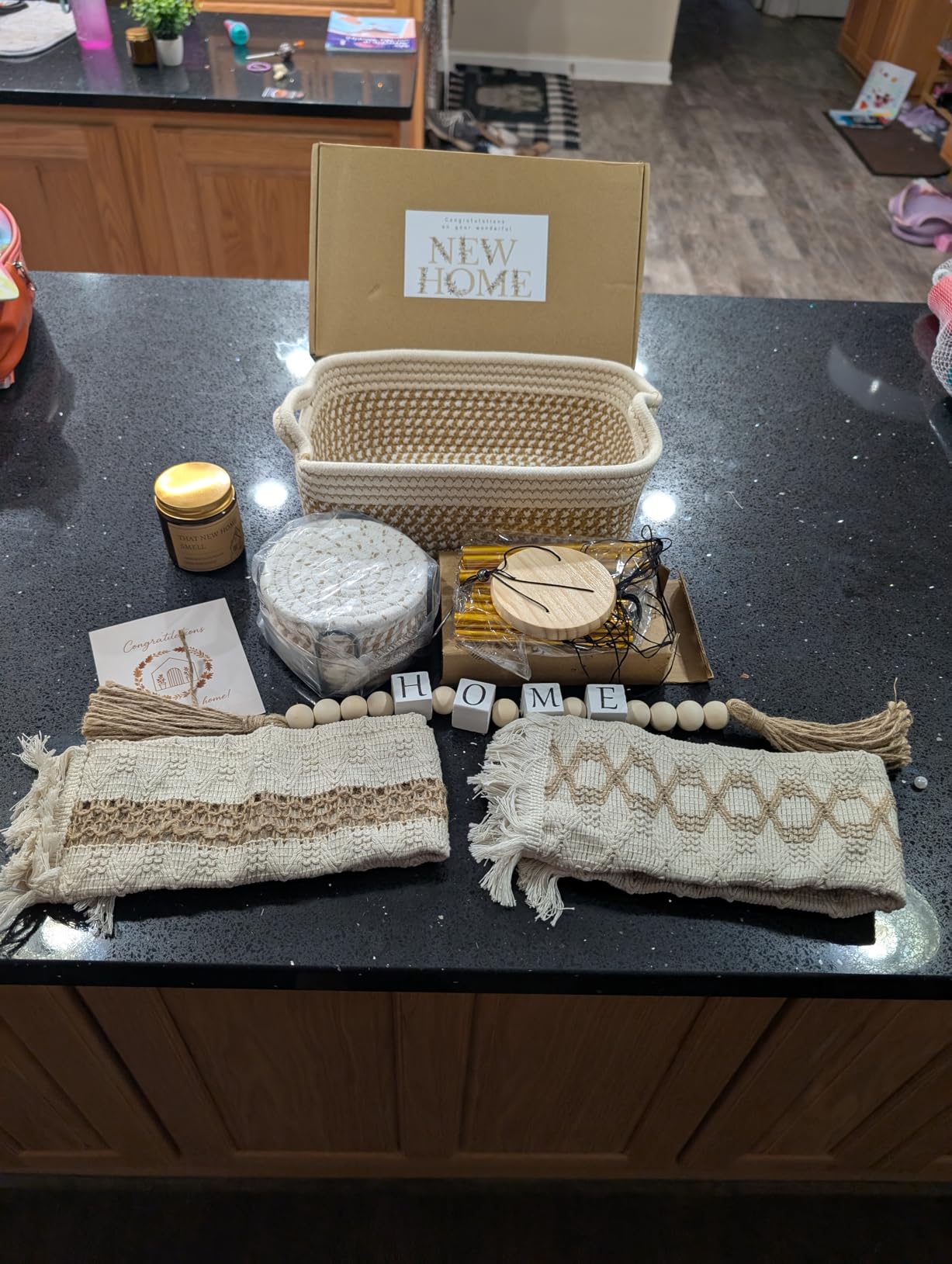 House Warming Gifts New Home | 8 Pcs New House Essentials | Housewarming Gifts Basket with Coasters, Personalized Gift Ideas Basket with Wind Chime, Realtors Closing Gifts for Home Buyers customer photo 2
