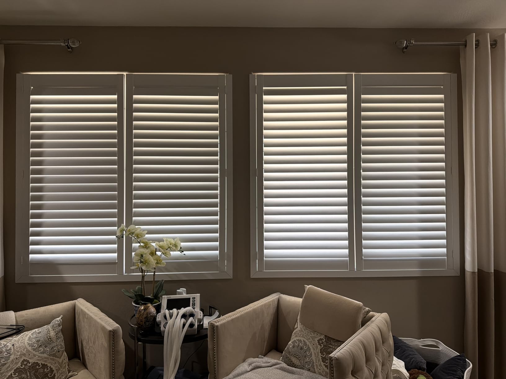 Cafe Plantation Shutters for Interior Window | Cover Bottom half of window, Waterproof, Custom Made for Indoor|Inside Window of Bathroom, Kitchen, Livingroom, Bedroom, Dinning customer photo 1