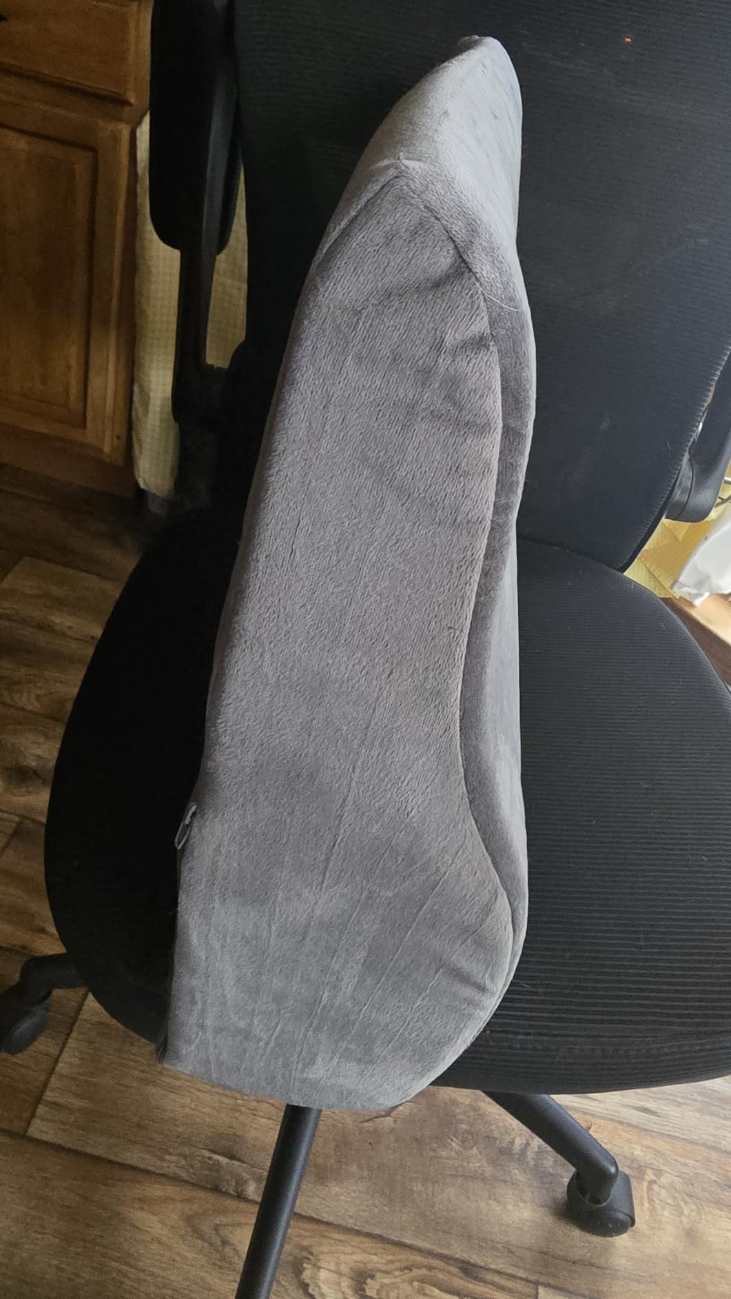 Lumbar Support Pillow for Recliner, Large Memory Foam Back Support Cushion for Sofa & Gaming Chair, Ergonomic Backrest Pillow for Elderly, Comfortable Couch Cushion with Machine Washable Cover, Gray customer photo 1