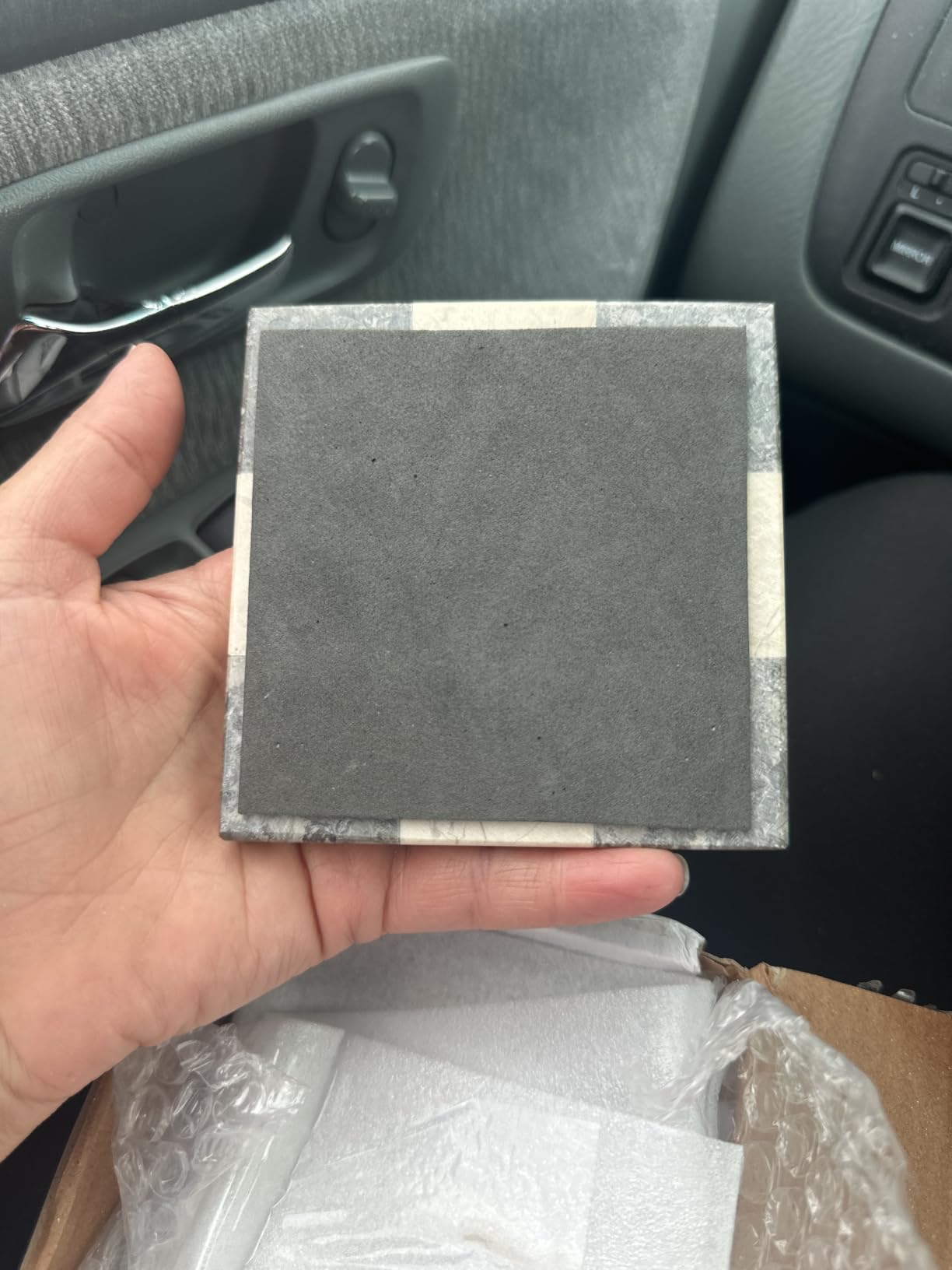 Marble Coasters Set of 4, Oceanic & Verona Handmade 4 inch Square Stone Coaster, Decorative Checkered Cup Coaster for Coffee Table, Housewarming Gift & Luxury Kitchen Accessories customer photo 2