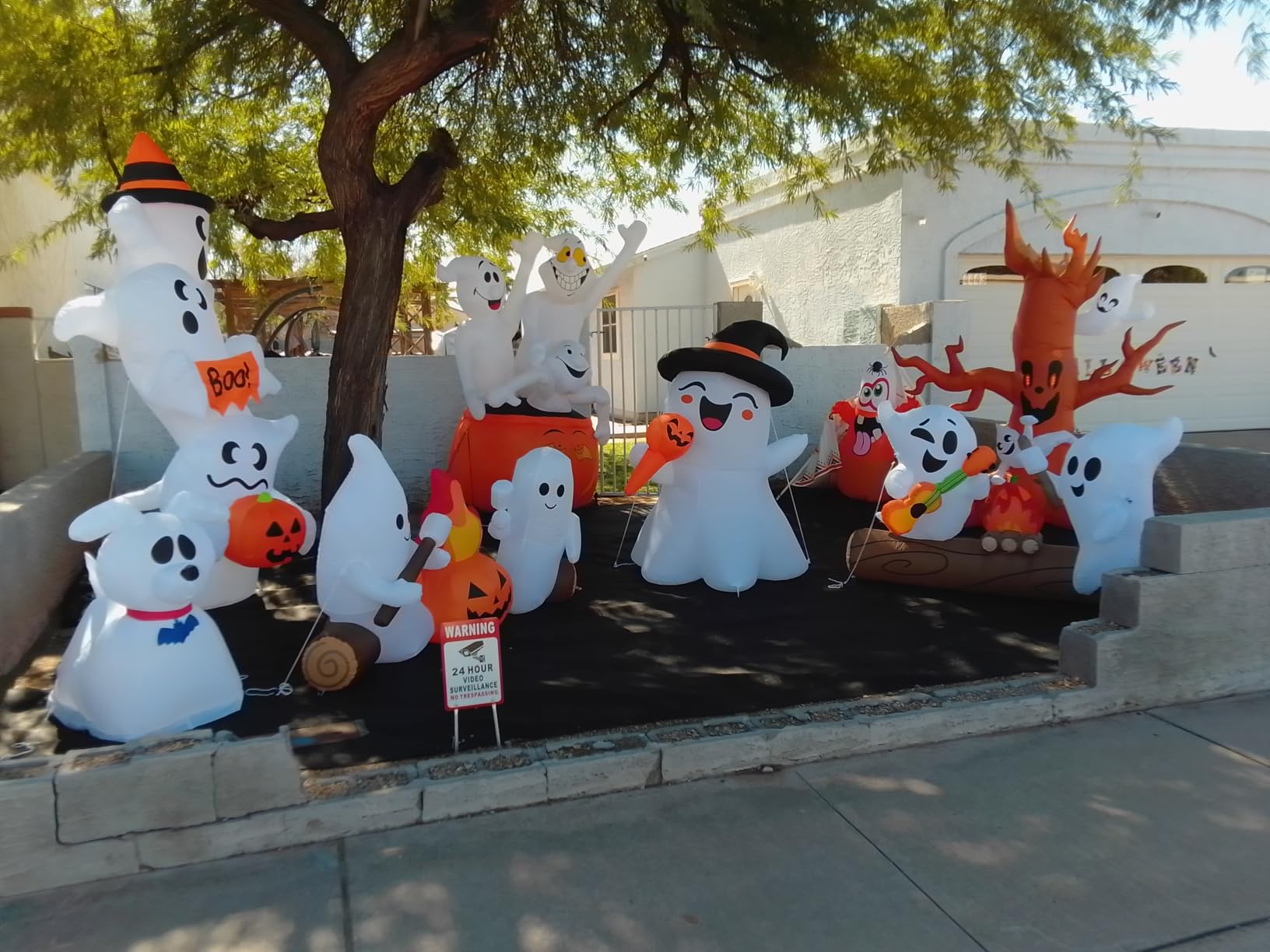 6FT Halloween Inflatable Blow Up Decorations, Cute Ghosts Roasting Marshmallows Over Campfire, Built-in LEDs for Holiday Party, Garden, Lawn, Yard, Patio Décor customer photo 2