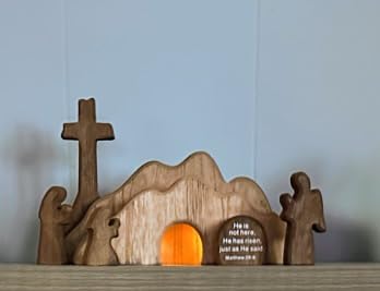 FESTGLOX Christmas Nativity Set Indoor, 12Pcs Wooden Nativity Scene Set | Small Rustic Miniature Holy Family Figurines with Manger for Christmas Decor, Holiday Tabletop Centerpiece customer photo 2