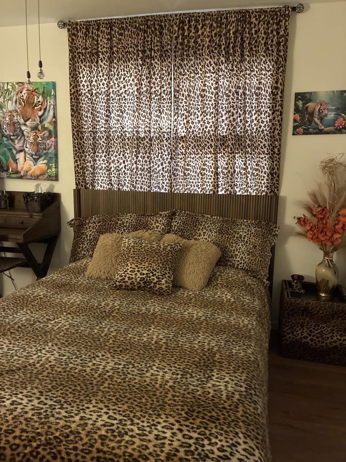 Queen Size Headboard Only, Modern Fluted Wall-Mounted Head Board with Lighting, Boho Wood Bed headboard Stylish Bedroom Decor, Natural customer photo 2
