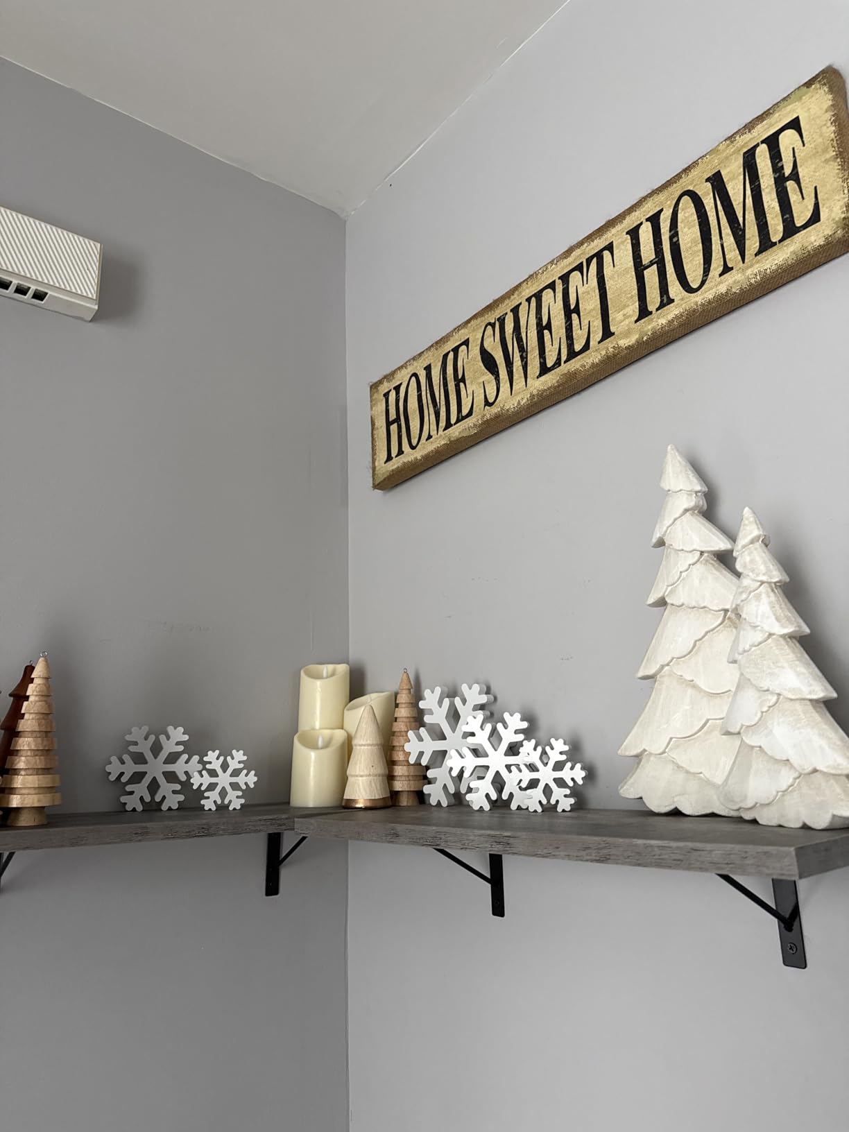 RM ROOMERS Christmas Tree Figurines Wood, 2PCS White & Gold Tabletop Trees | Christmas Trees - Modern Trees Desk Centerpieces for Xmas Decor, Mantel, Indoor, Holiday Decrations, Mini Xmas Village customer photo 2