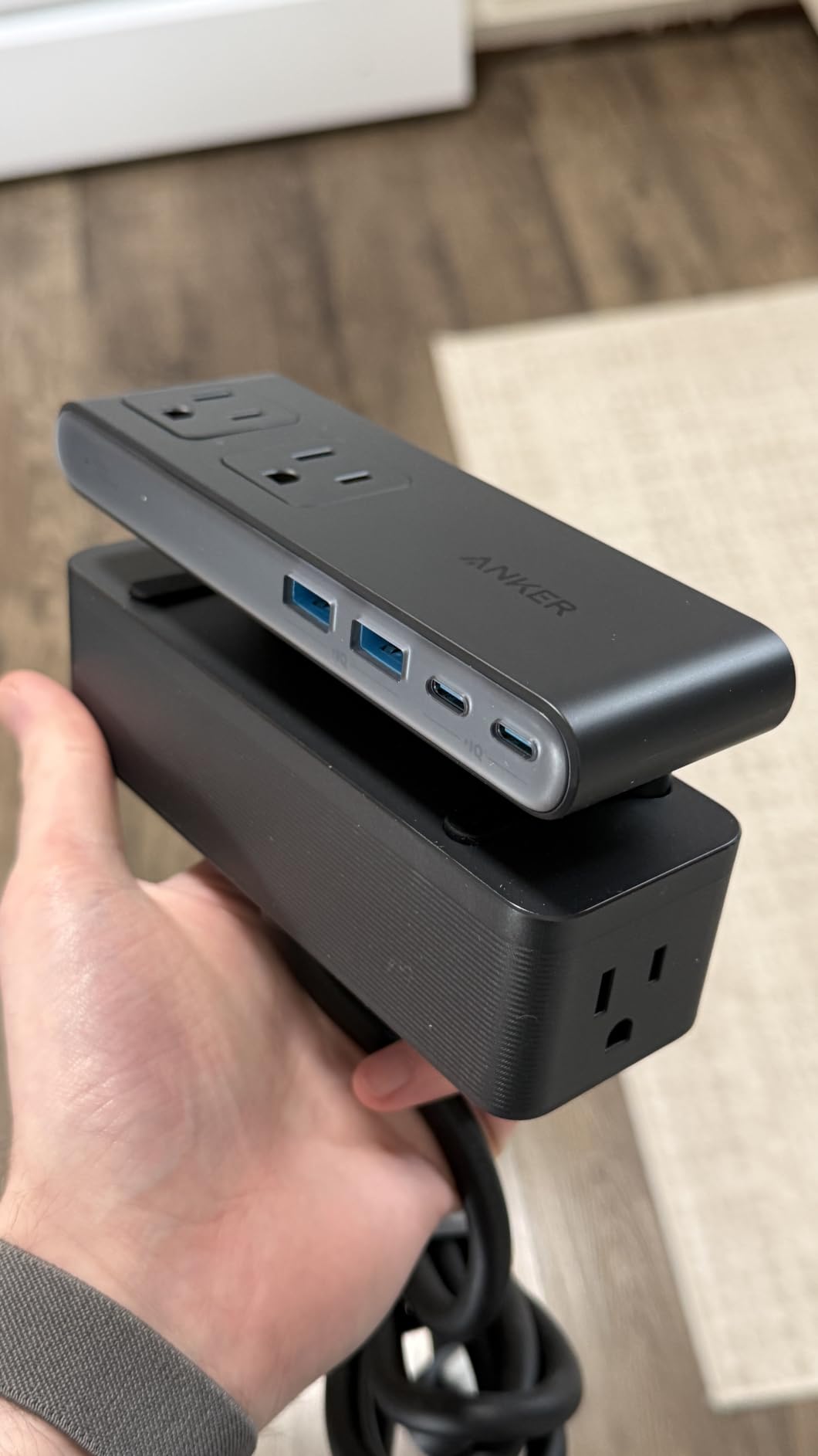 Anker Nano Power Strip, Desk Clamp, 70W Max, 1500J Surge Protector, 2 USB C | 6AC 5ft Extension Cord, Outlet Extender Desk Organizer Gaming Accessories Home Office Essentials customer photo 2