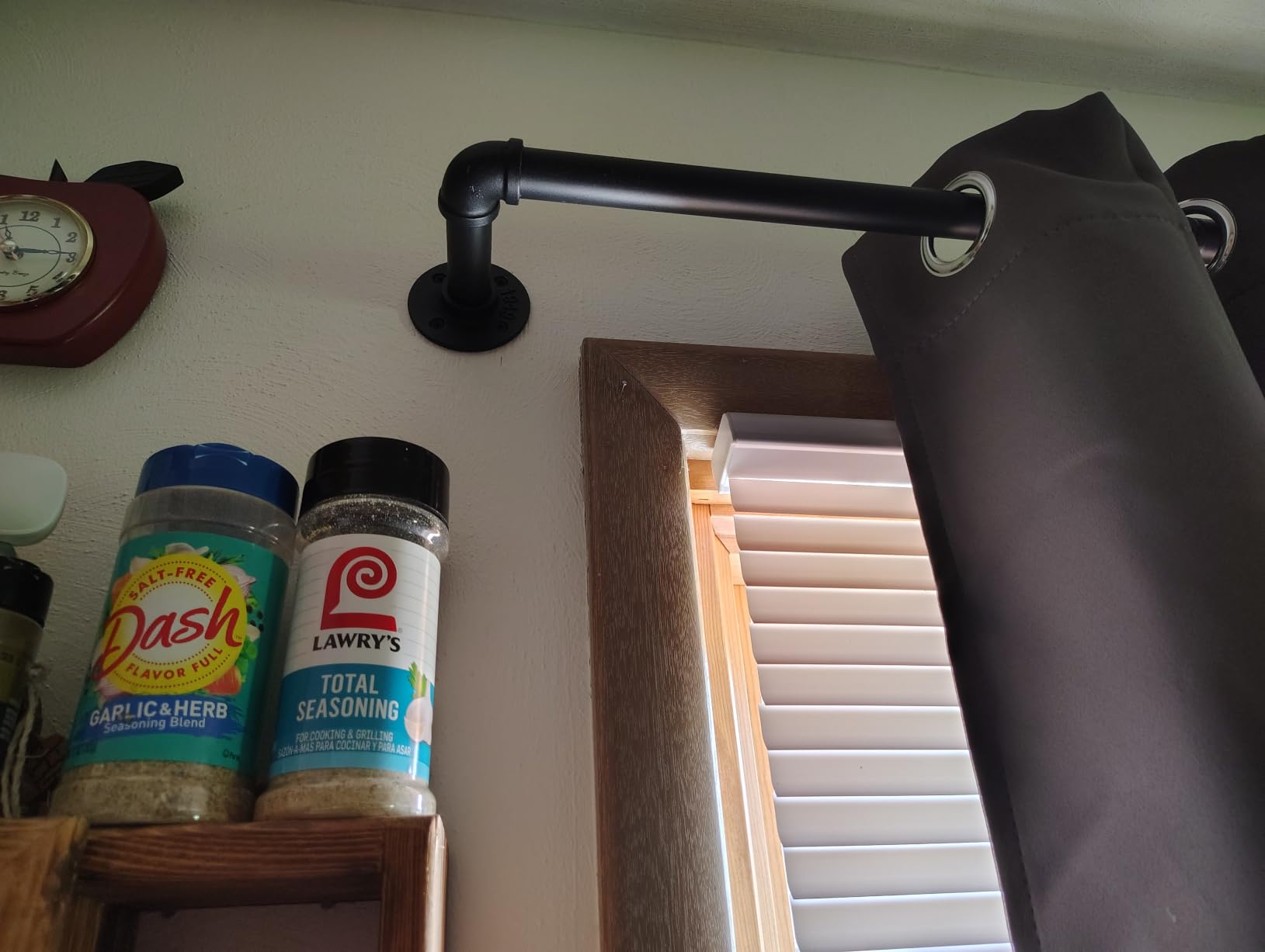 Heavy Duty Industrial Wrap Around Curtain Rod 120-240 Inch, 1-Inch Blackout Room Darkening Drapery Pole, Matte Black Rustic Pipe French Return Design for Indoor, Outdoor & Room Divider customer photo 1
