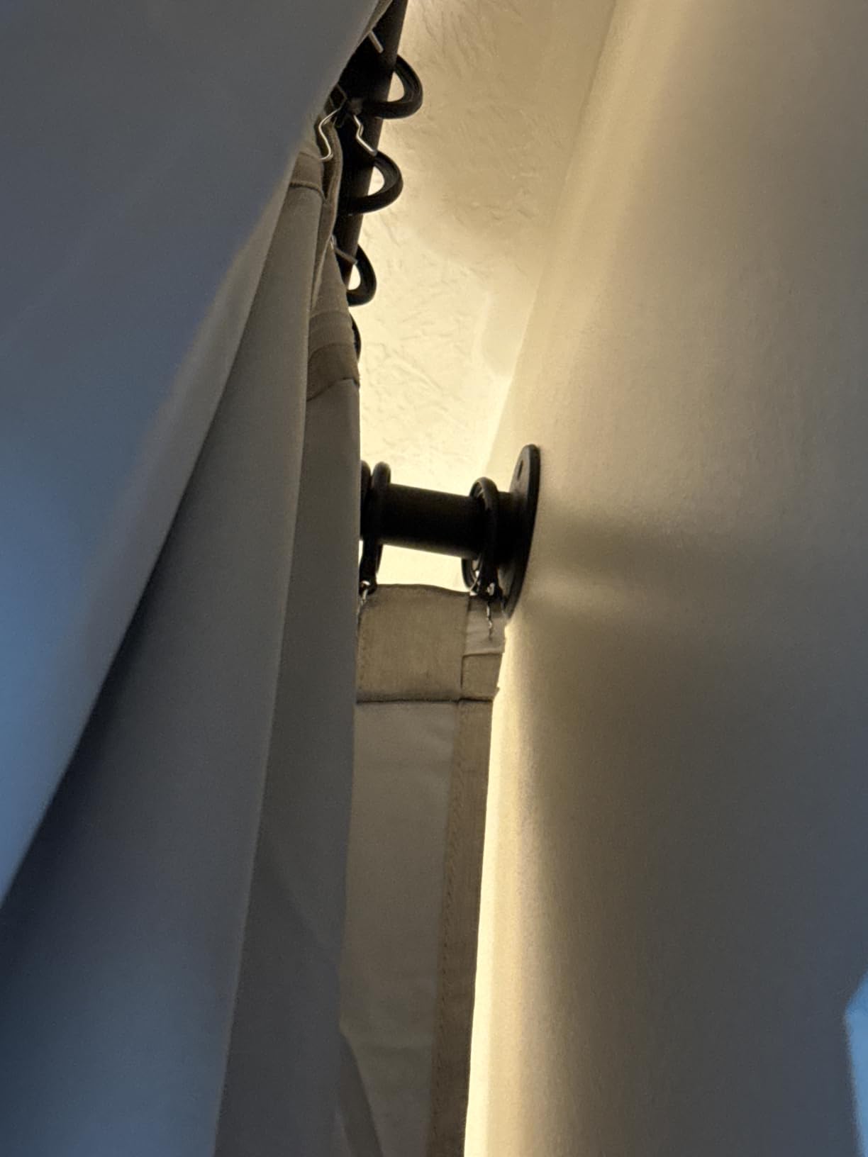 Heavy Duty Industrial Wrap Around Curtain Rod 120-240 Inch, 1-Inch Blackout Room Darkening Drapery Pole, Matte Black Rustic Pipe French Return Design for Indoor, Outdoor & Room Divider customer photo 2